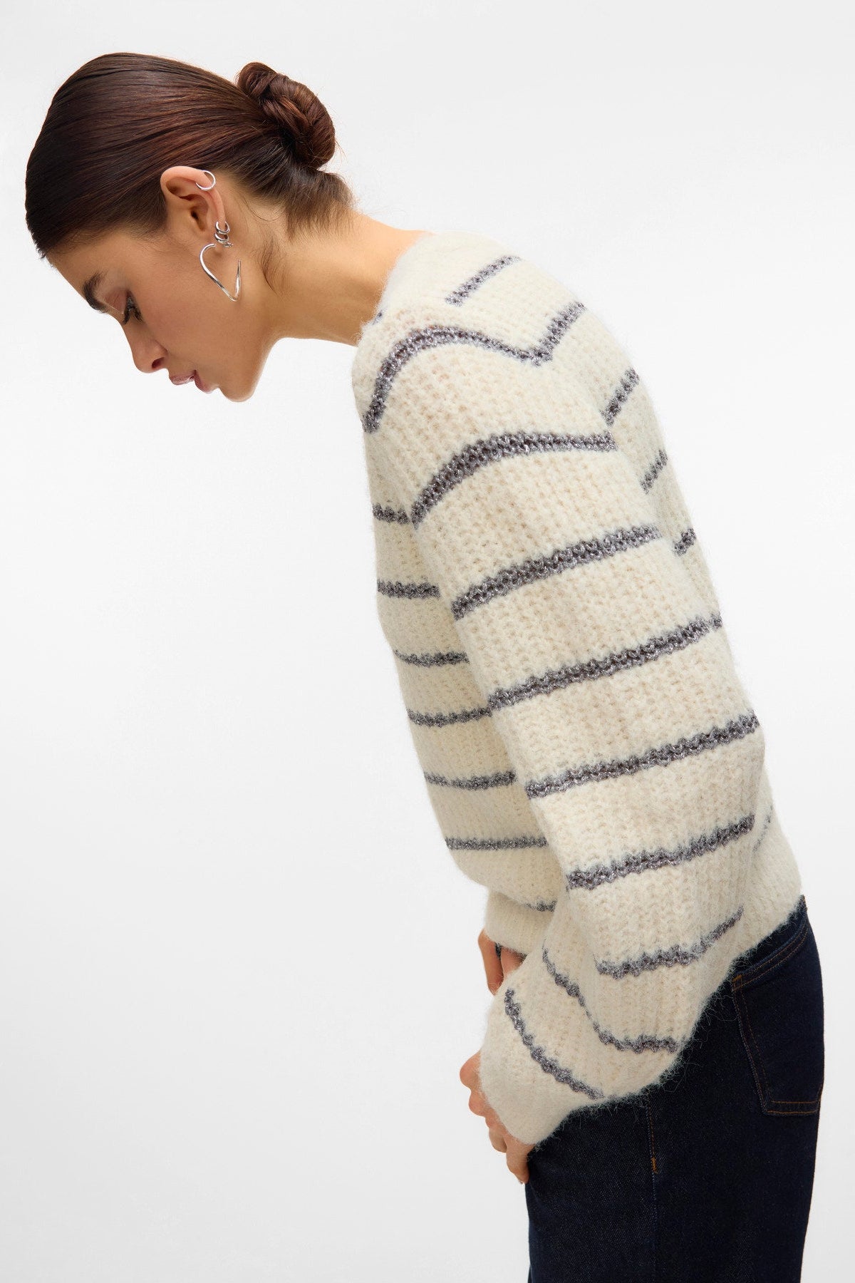Nicole Metallic Striped Sweater