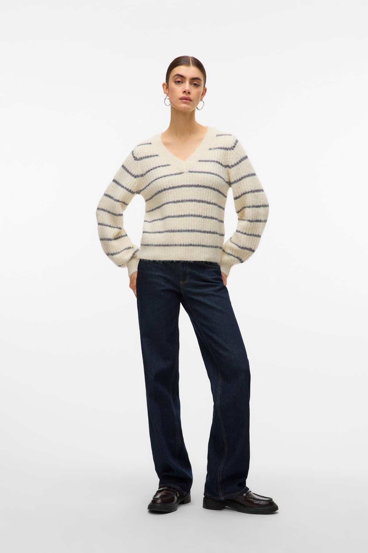 Nicole Metallic Striped Sweater