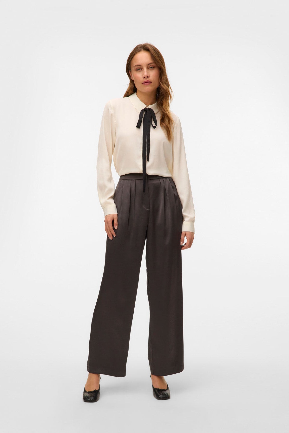 Talia Pleated Satin Pants
