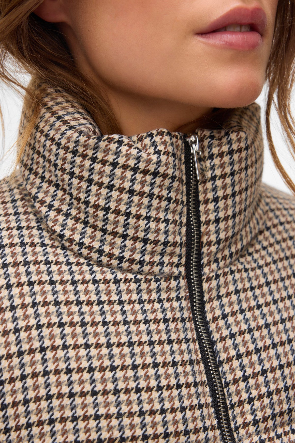 Blake Houndstooth Puffer Coat