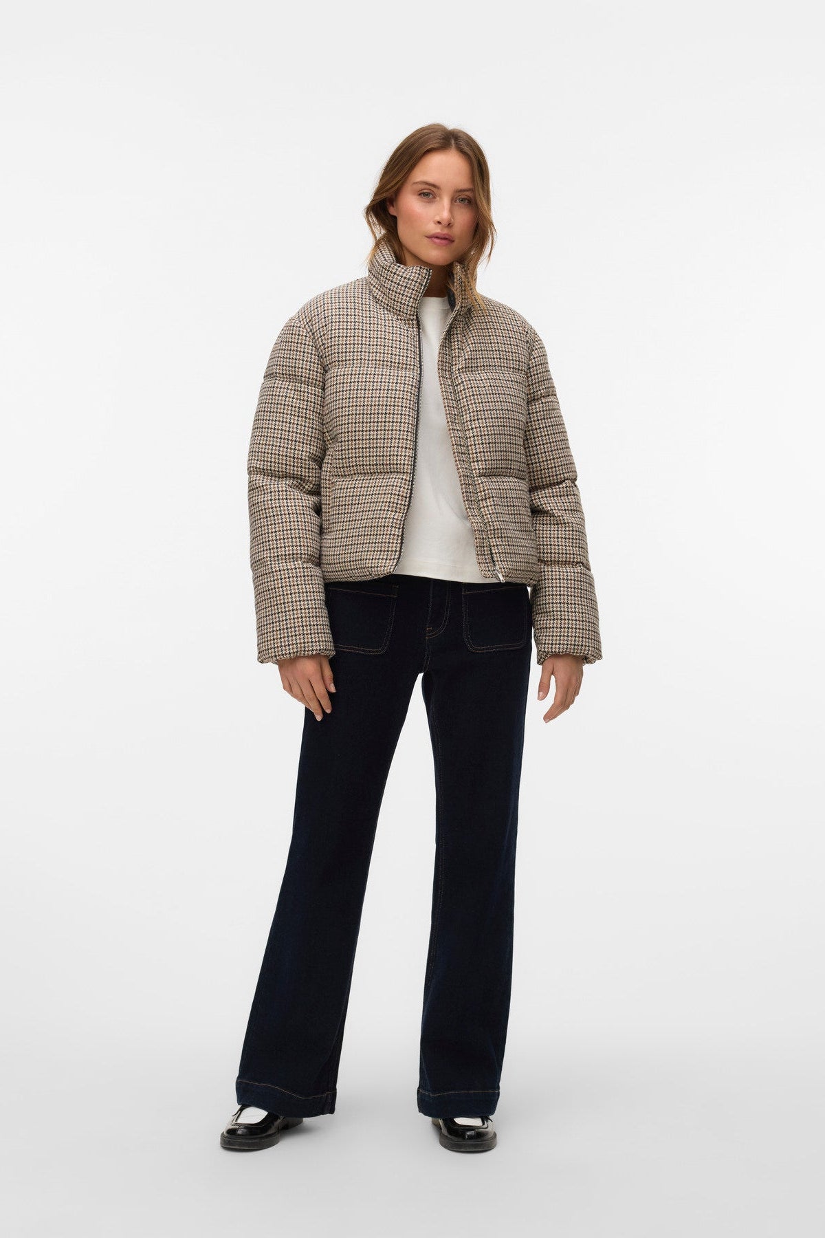 Blake Houndstooth Puffer Coat