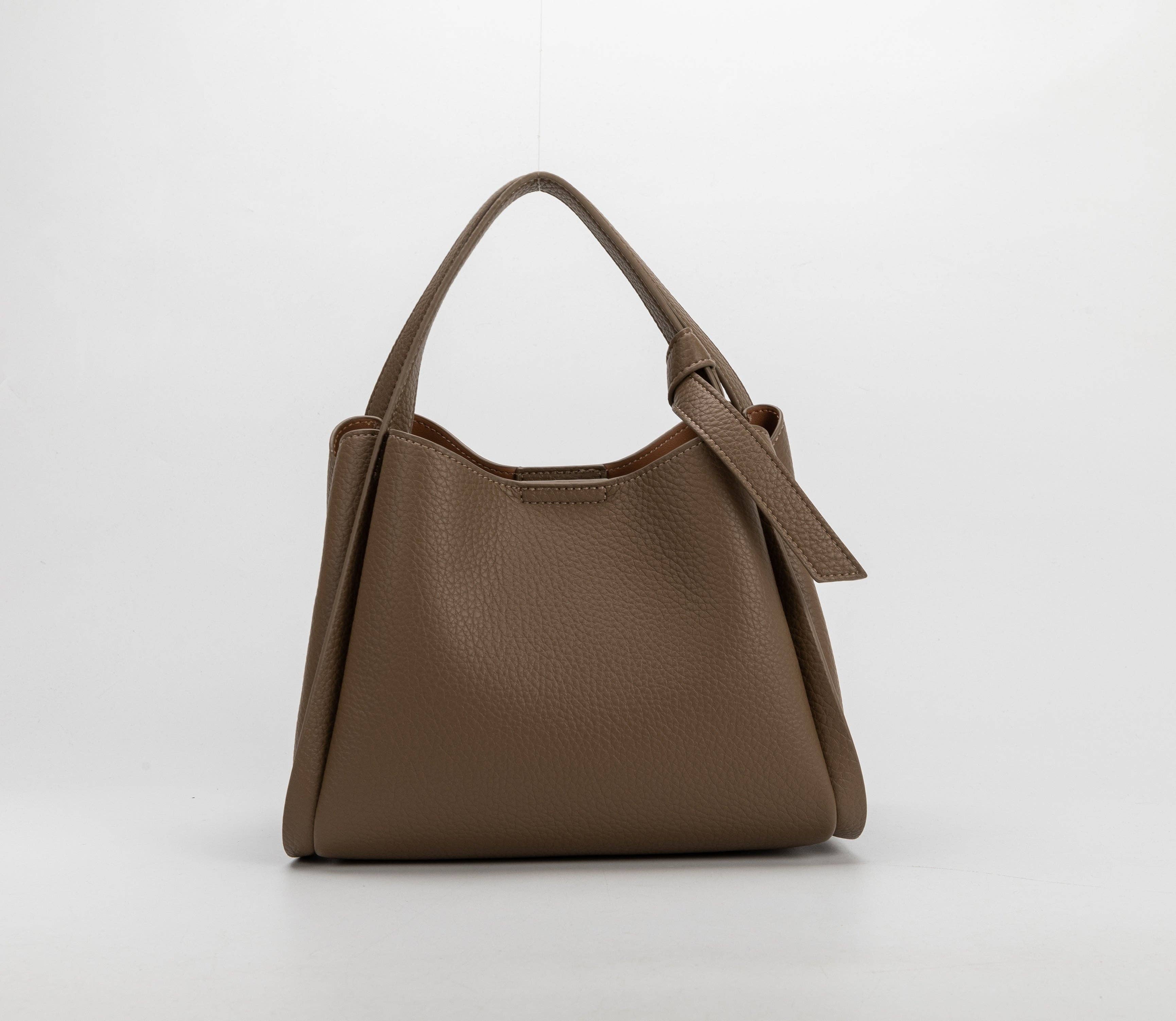 Felicity Taupe Recycled Vegan Top Handle Bag