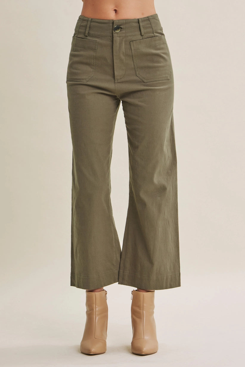 Katie Cotton Linen Cropped Pant