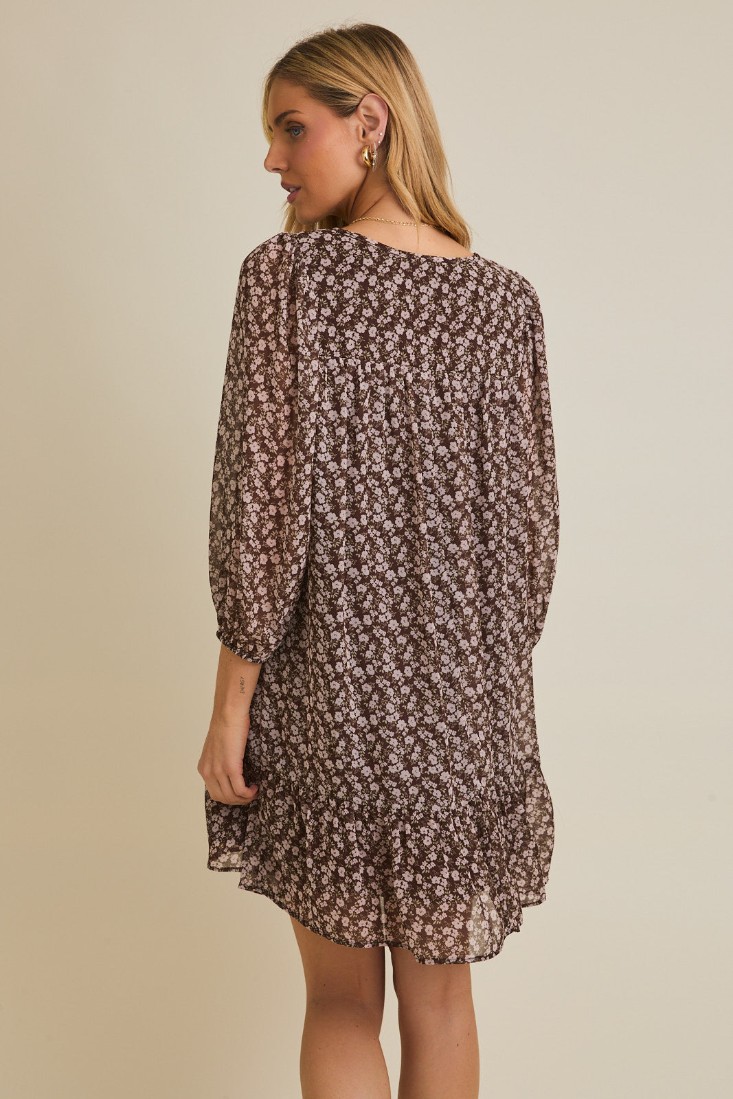 Gemma Flared Hem Floral Mini Dress