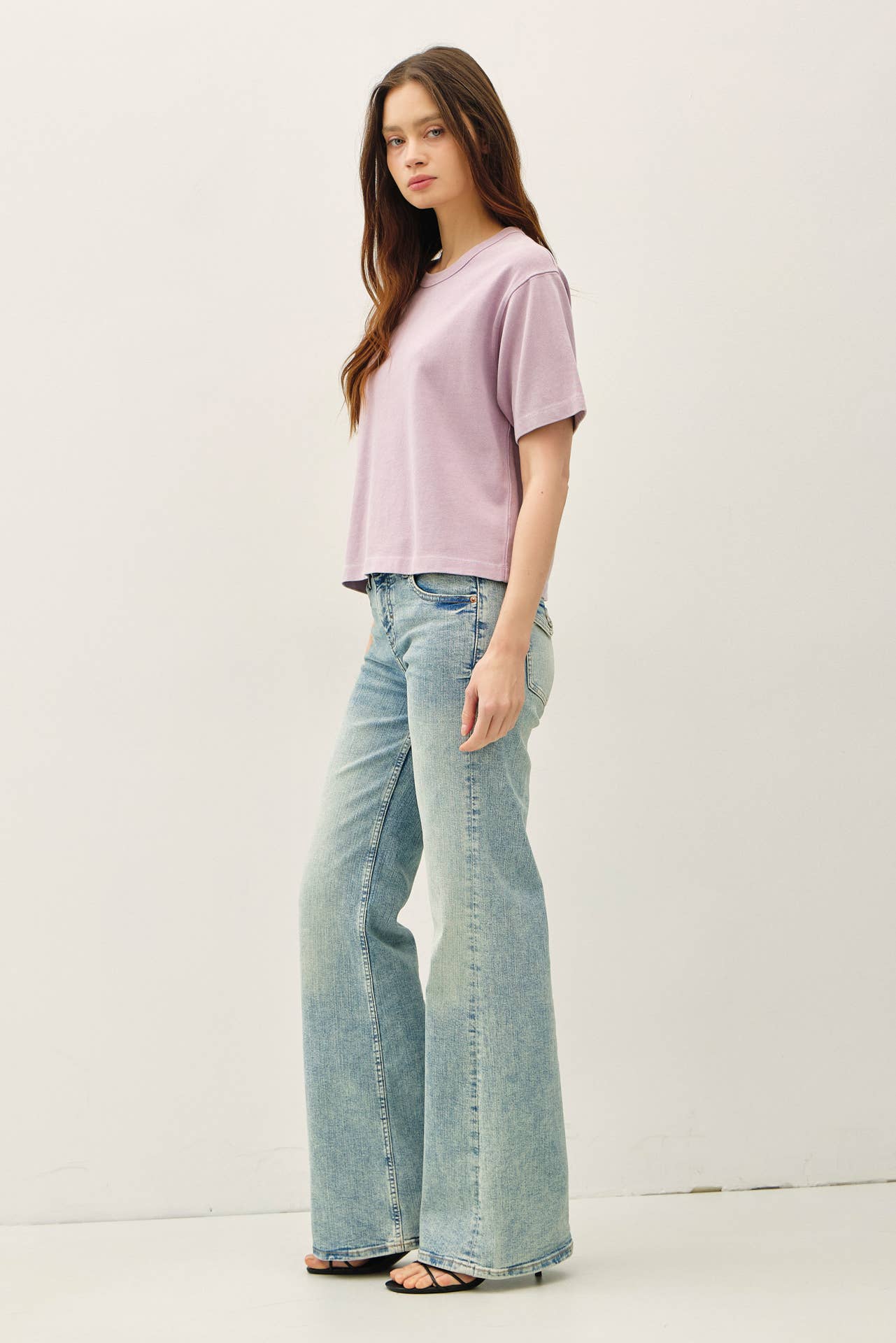 Lilah Mineral Wash Cropped Tee