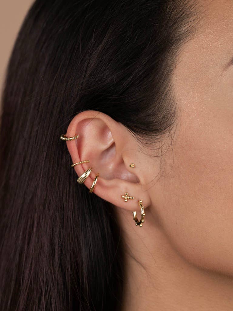 Gold Cross Stud Earrings