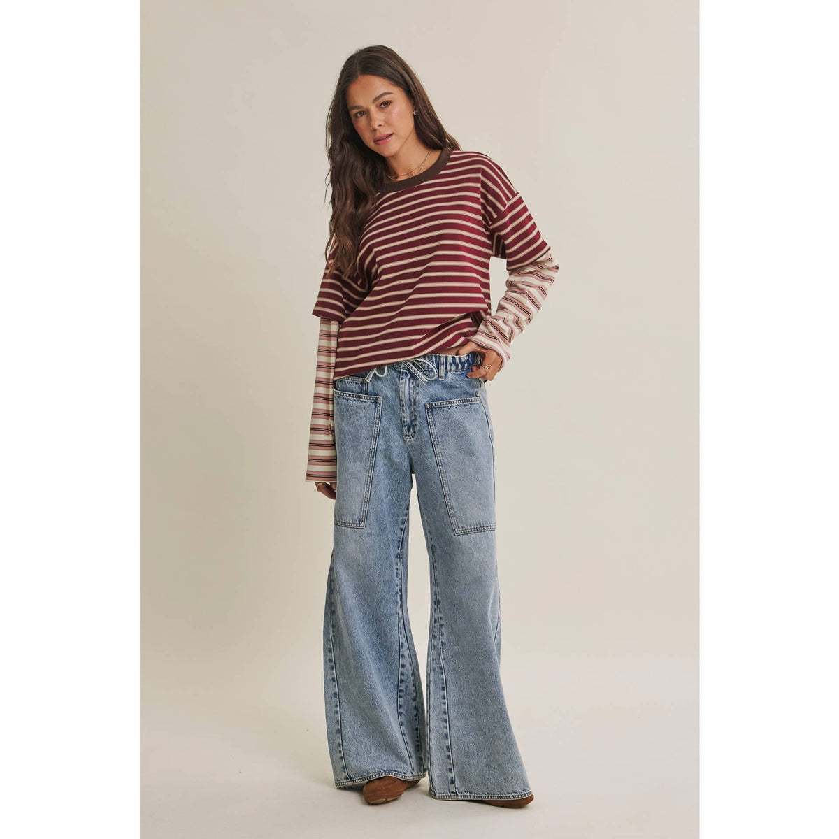 Mindy Layered Striped Top