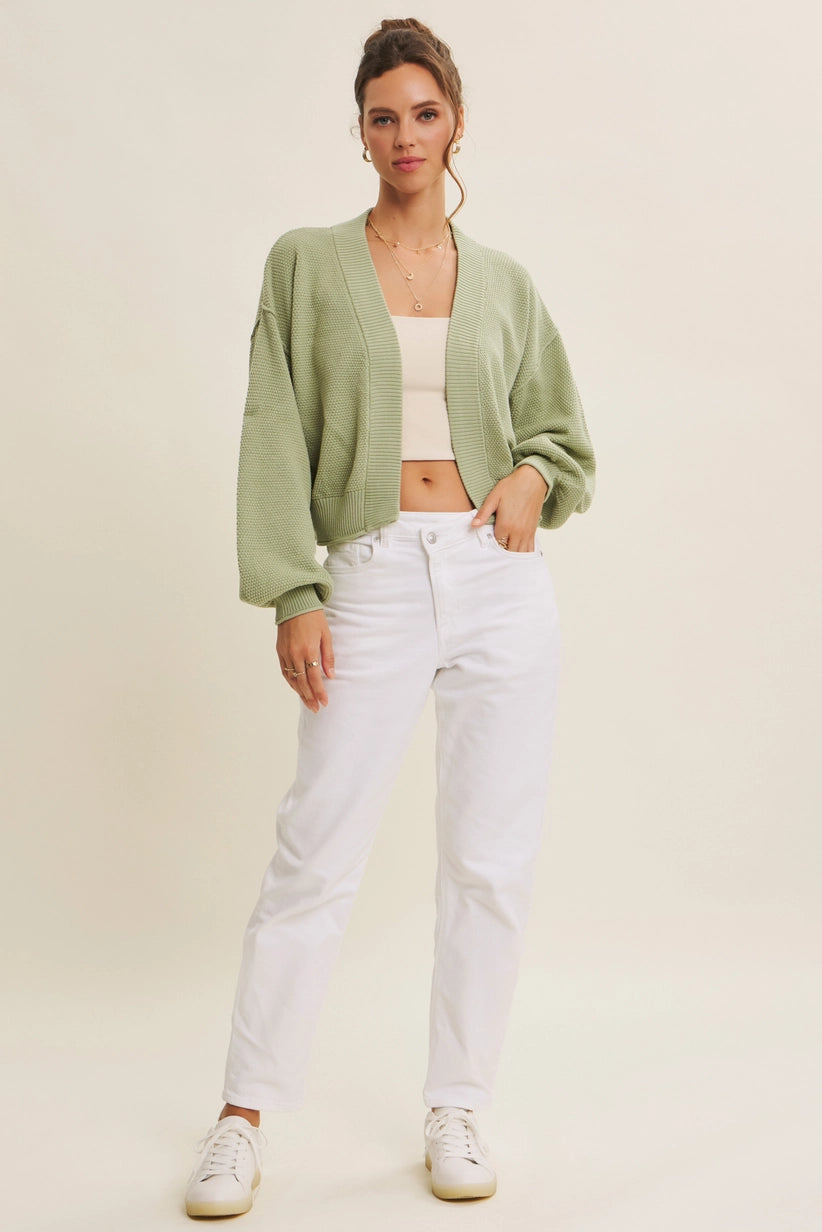 Rachel Waffle Open Cardigan