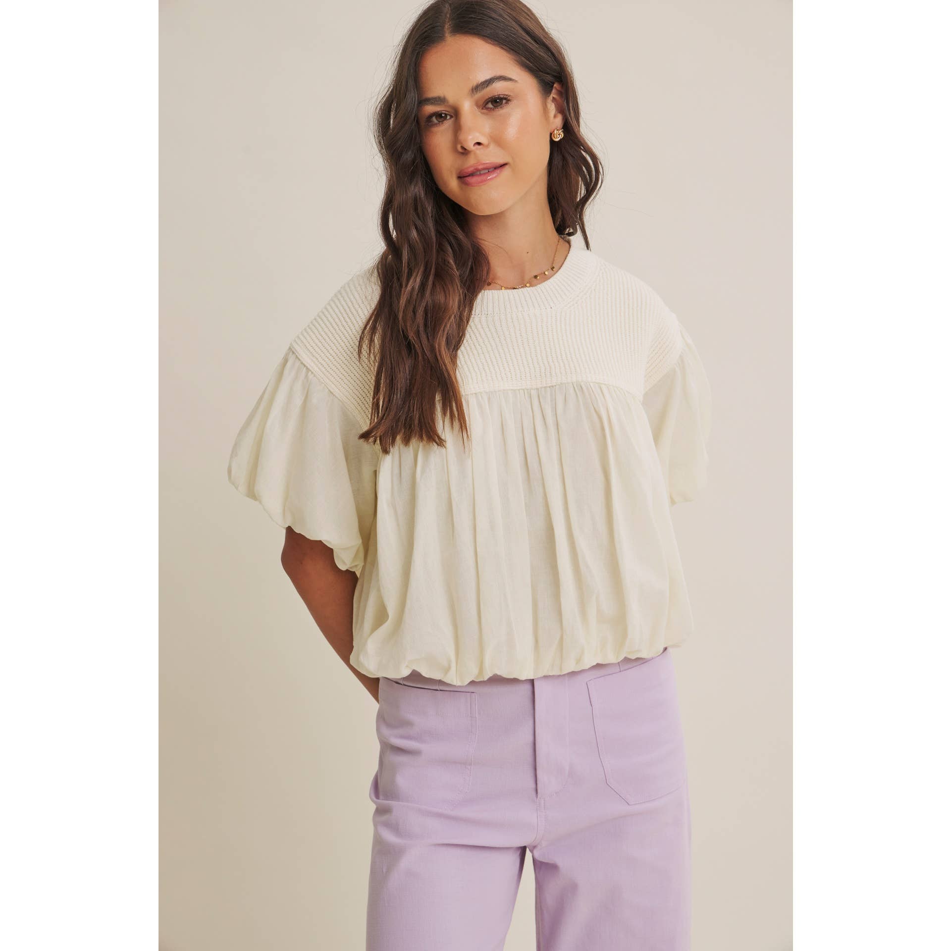 Brynlee Bubble Sweater Top