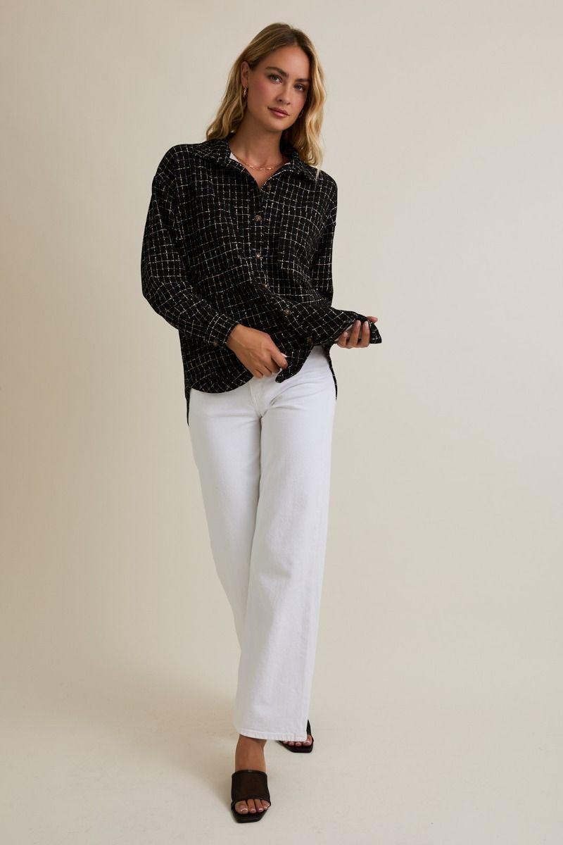 Cece Black Plaid Shacket