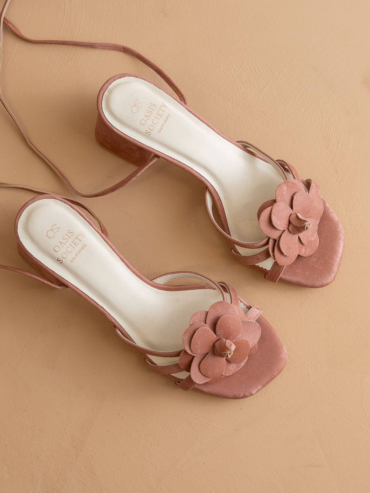 The Roseville Rose | Strappy Lace-Up Rose Heel