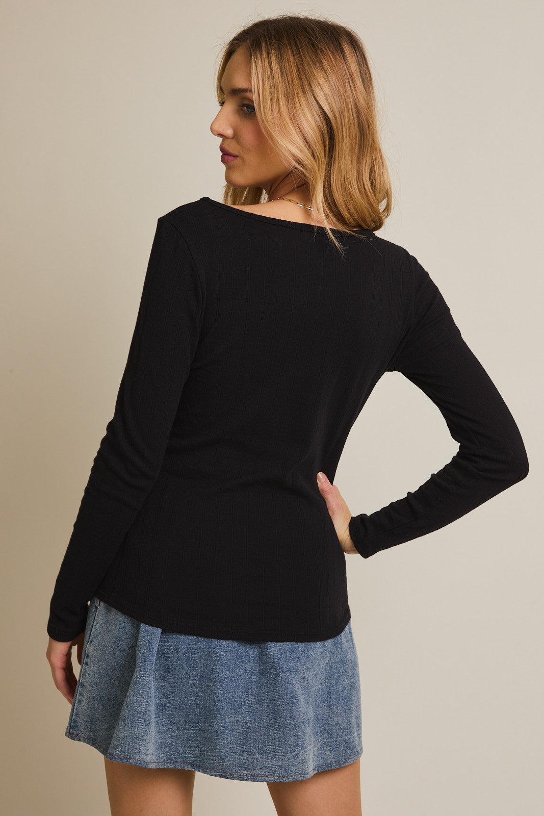 Blaire Boat Neck Pointelle Tee