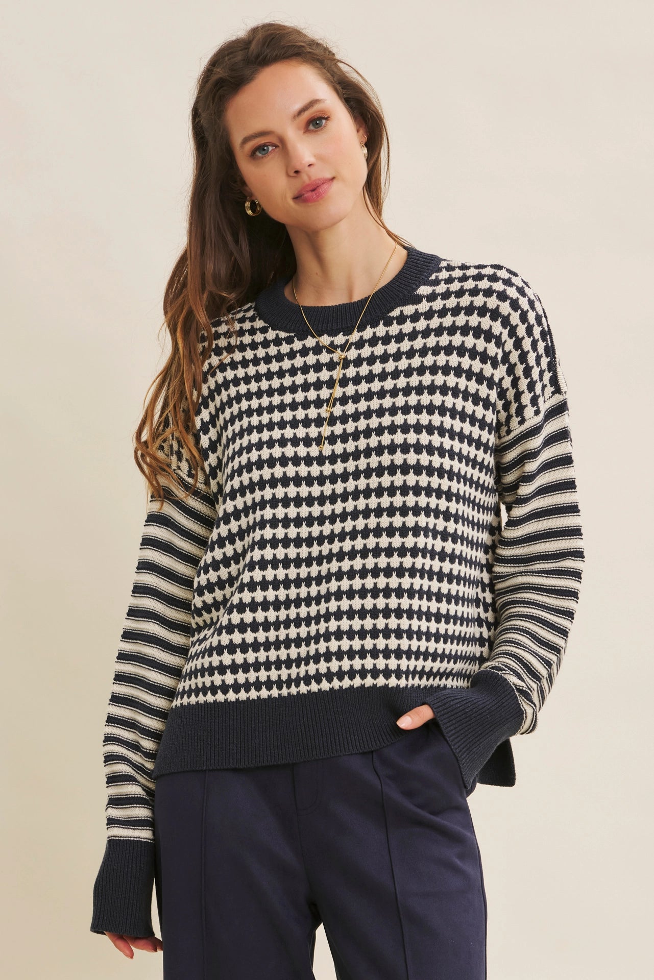 Grace Striped Crewneck Sweater