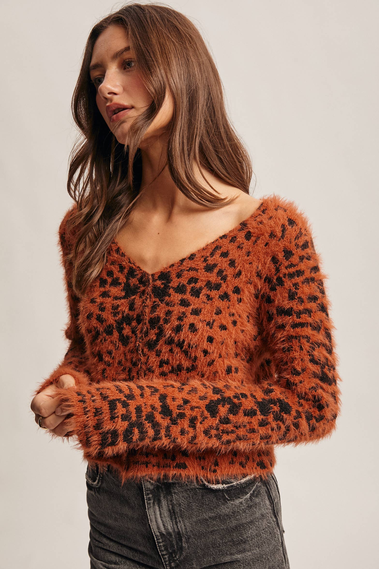 Hanna Fuzzy Leopard Cardigan
