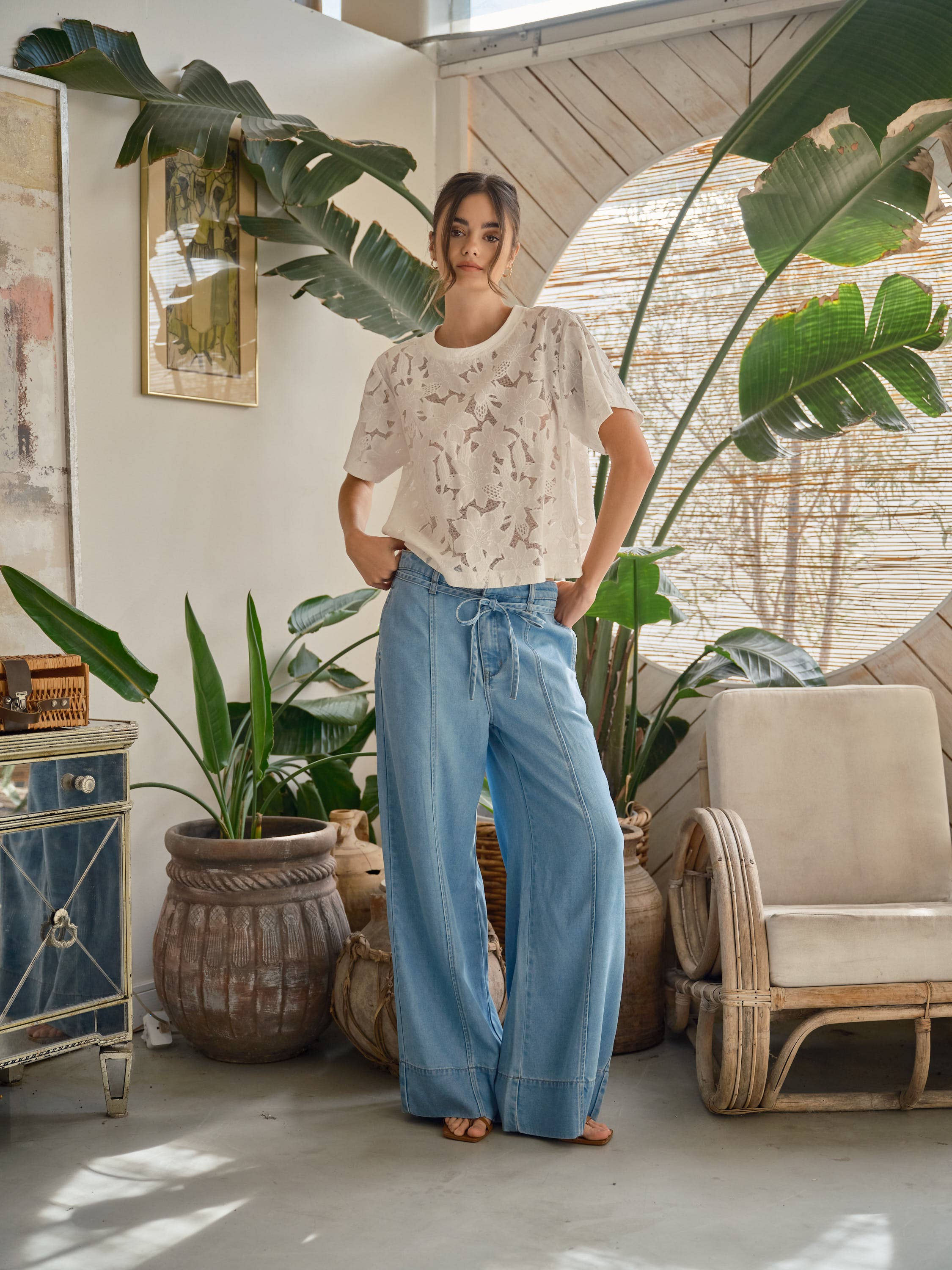 Kaylee Mesh Lace Floral Tee