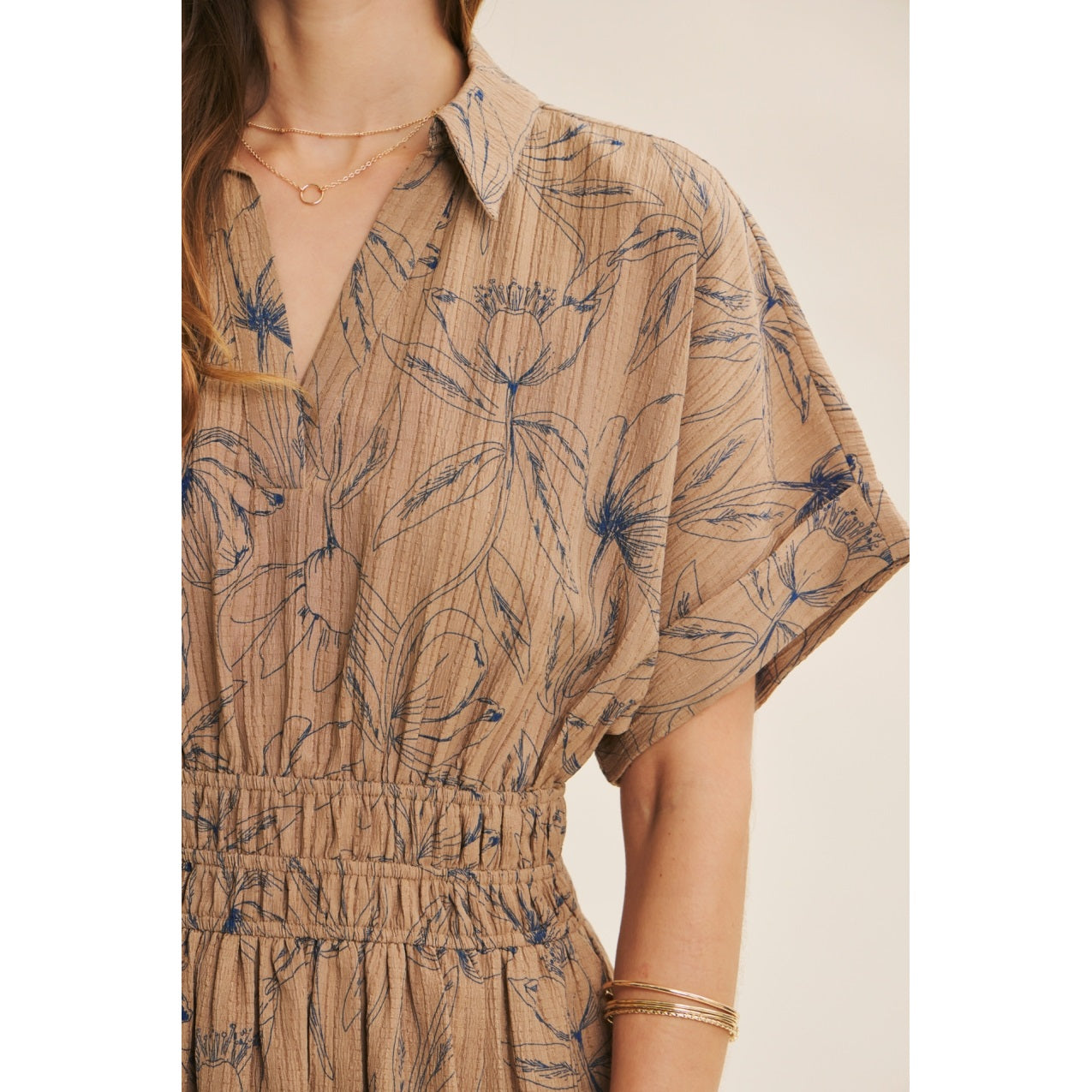 Carmen Dolman Sleeve Floral Maxi Dress