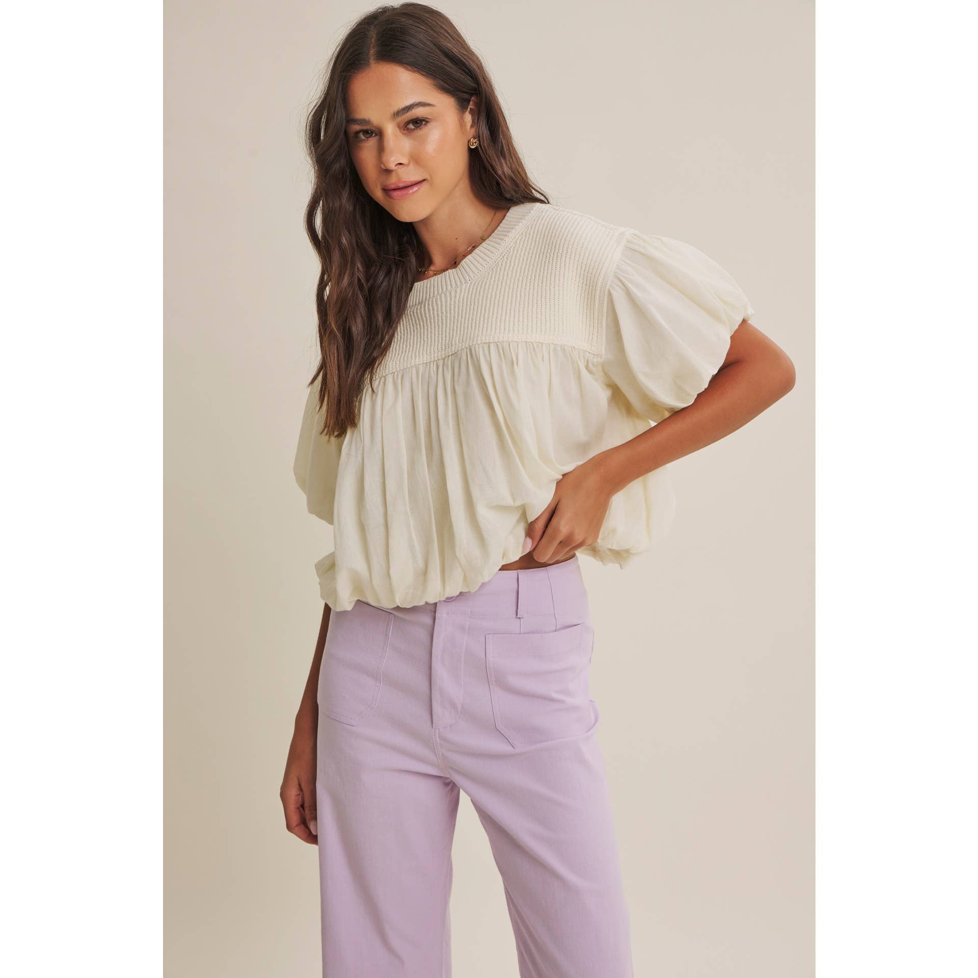 Brynlee Bubble Sweater Top