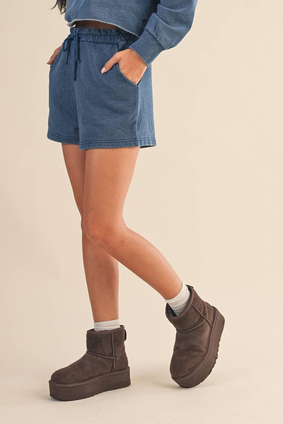 Eden Denim Wash Sweatshorts