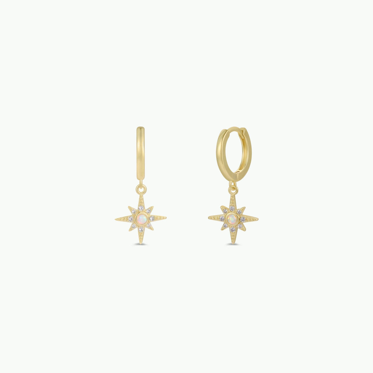 Gold Starburst Mini Hoop Earrings