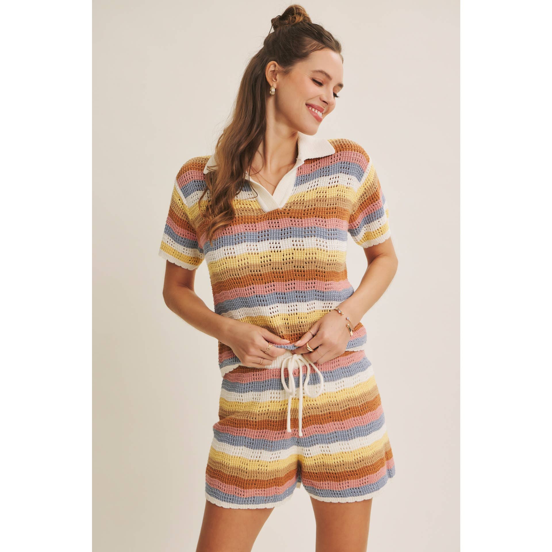Civana Striped Sweater Shorts