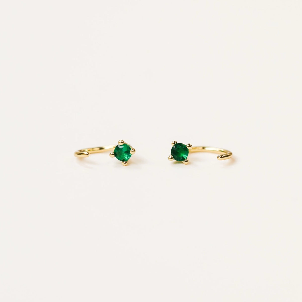 Gemstone Huggie Earrings