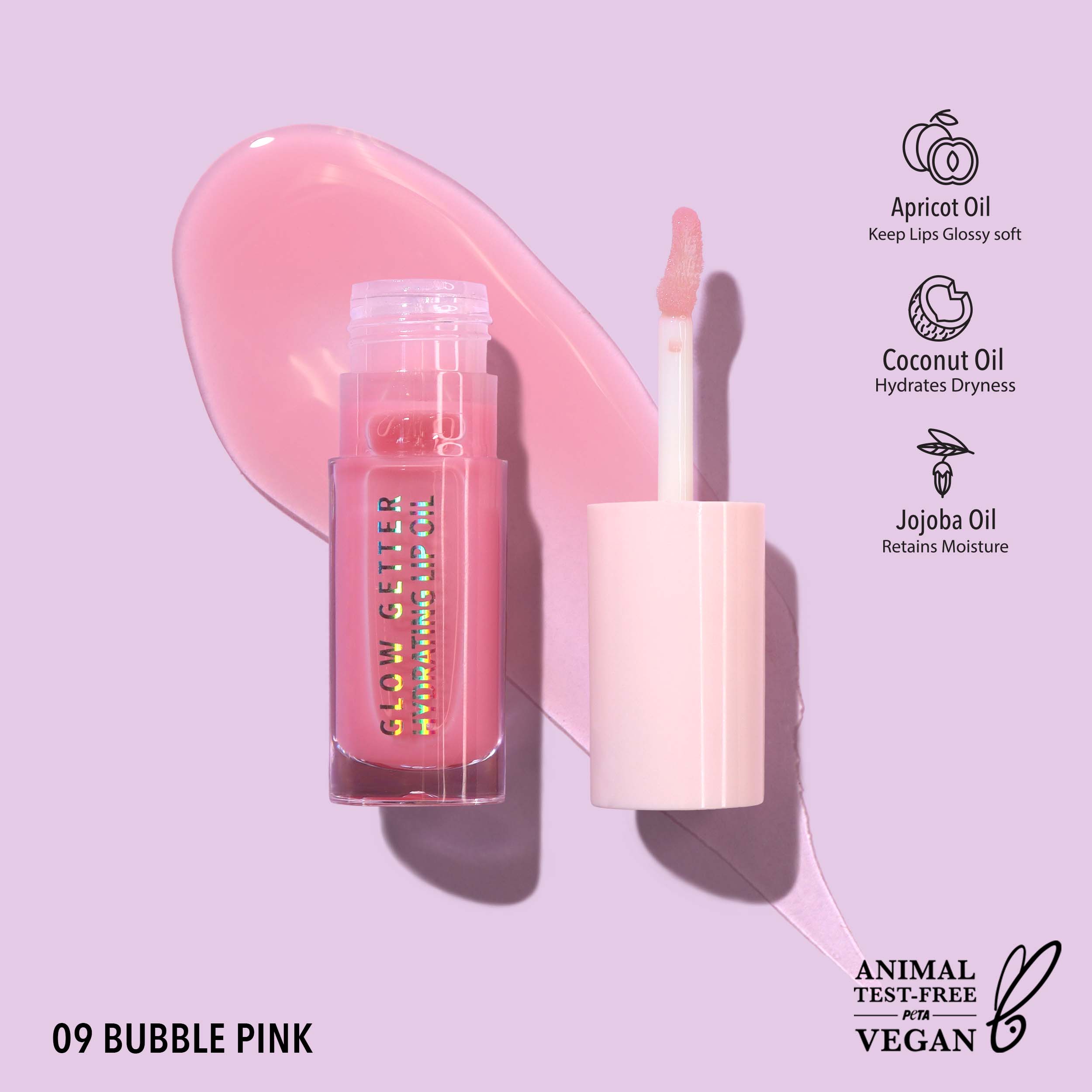 Glow Getter Hydrating Lip Oil - 009 - Bubble Pink
