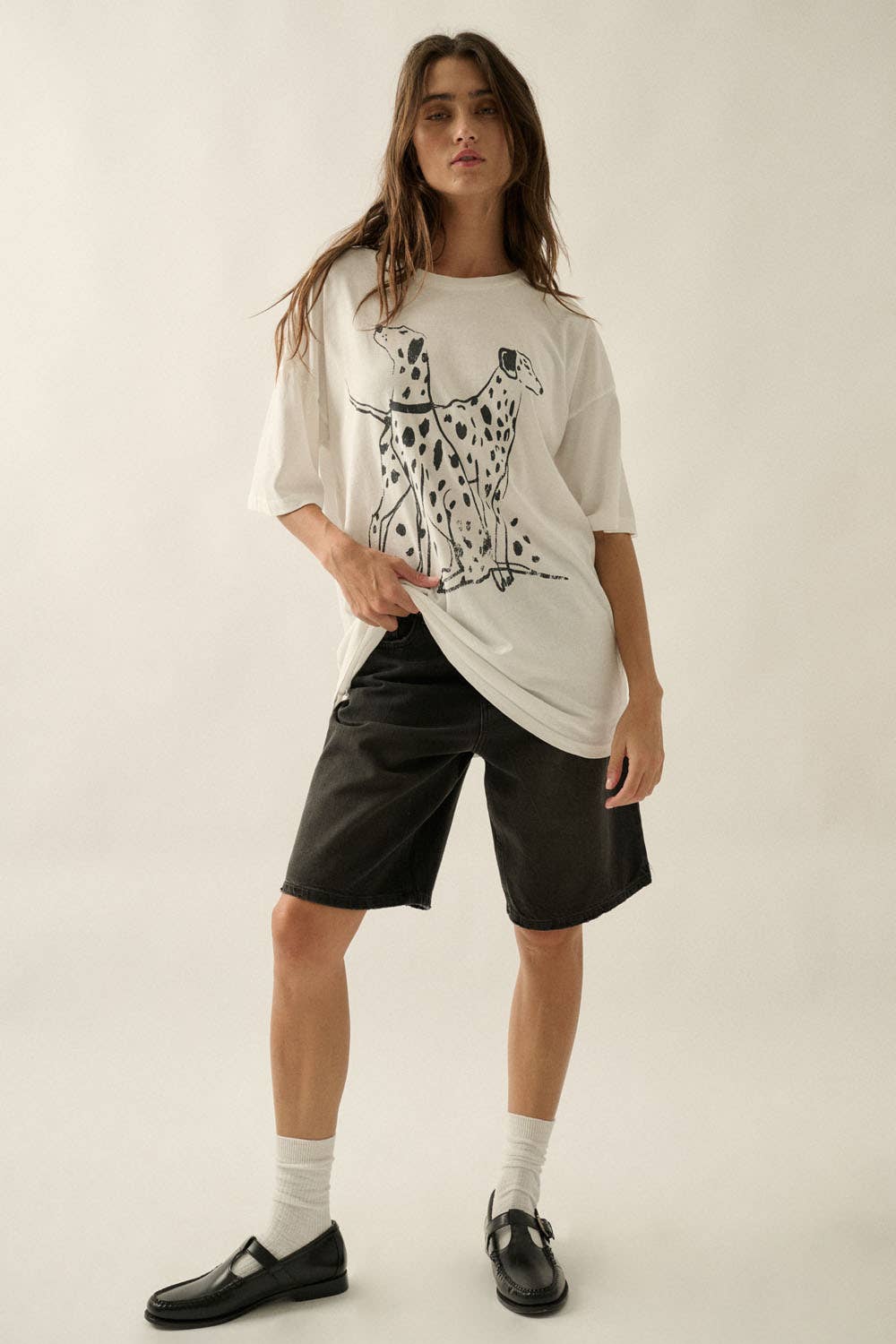 Perdita Dalmation Oversized Graphic Tee