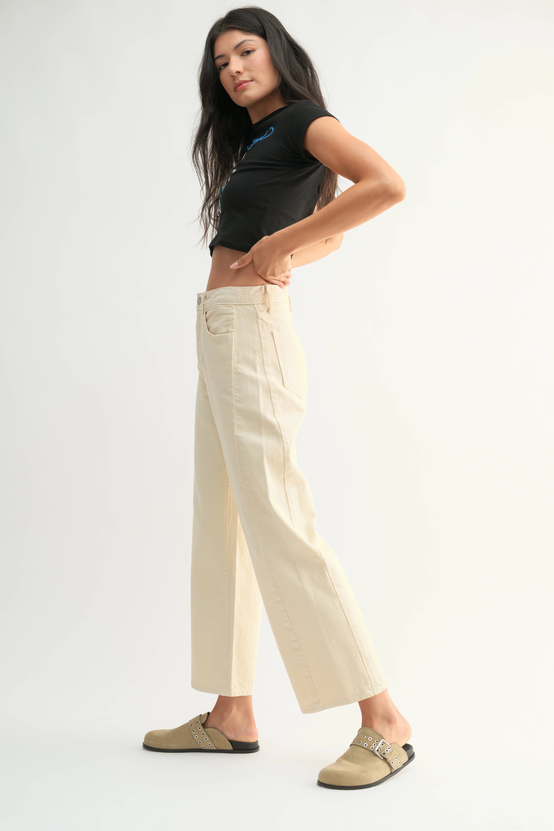 Calli Barrel Twist Jean in Cloud