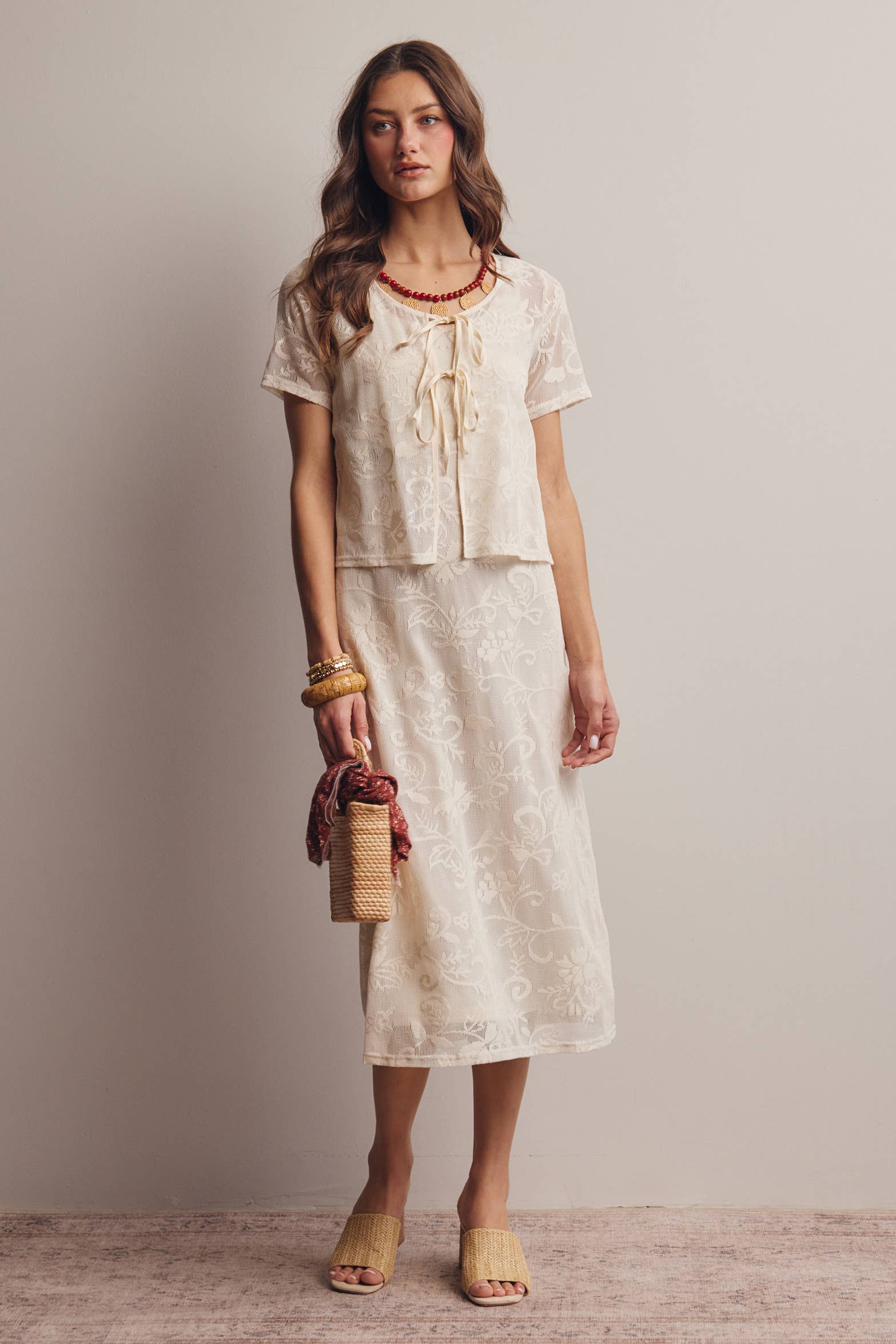 Zara Lace Tie-Front Top
