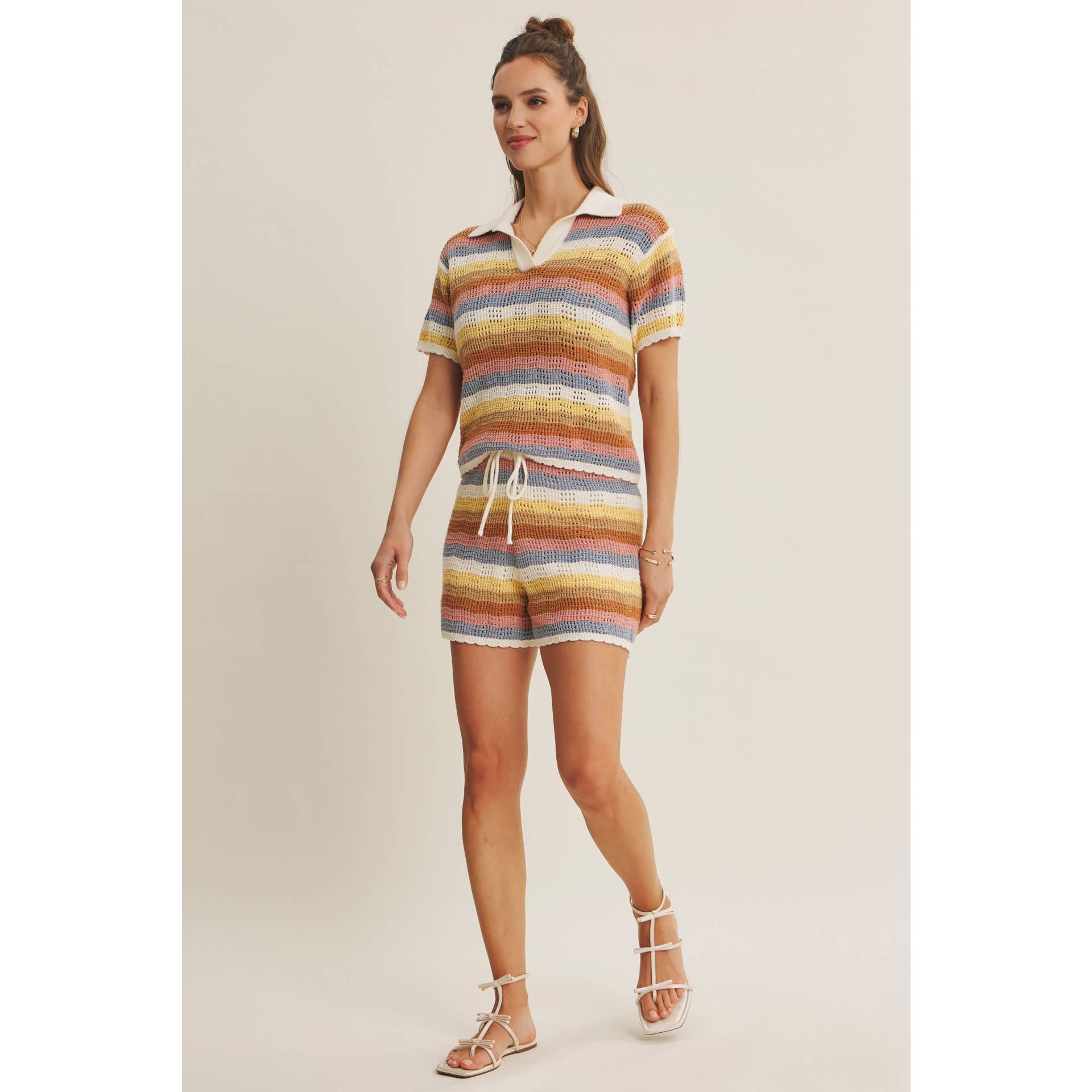 Civana Striped Sweater Shorts