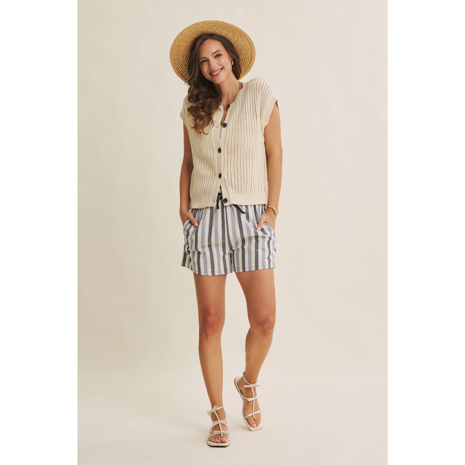 Bri Button Down Sweater Tee