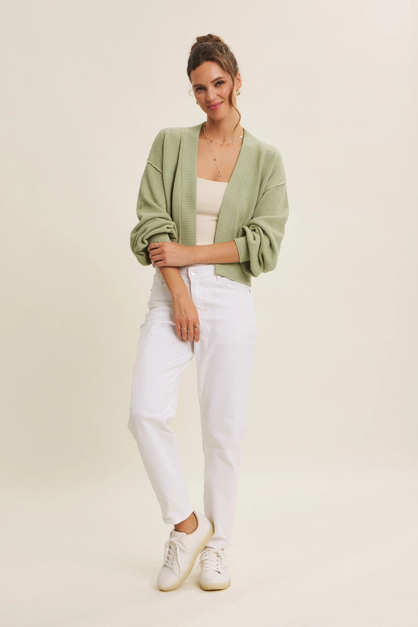 Rachel Waffle Open Cardigan