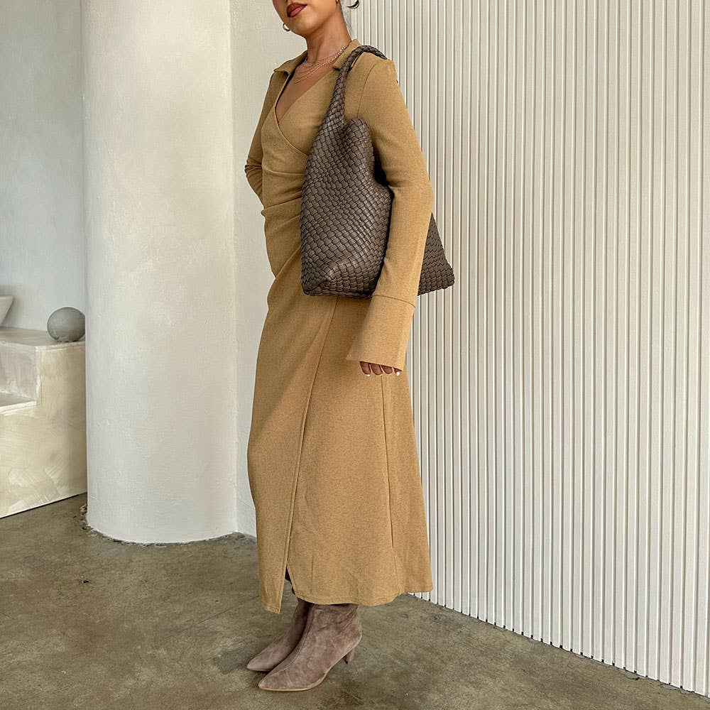 Johanna Espresso Recycled Vegan Leather Shoulder Bag