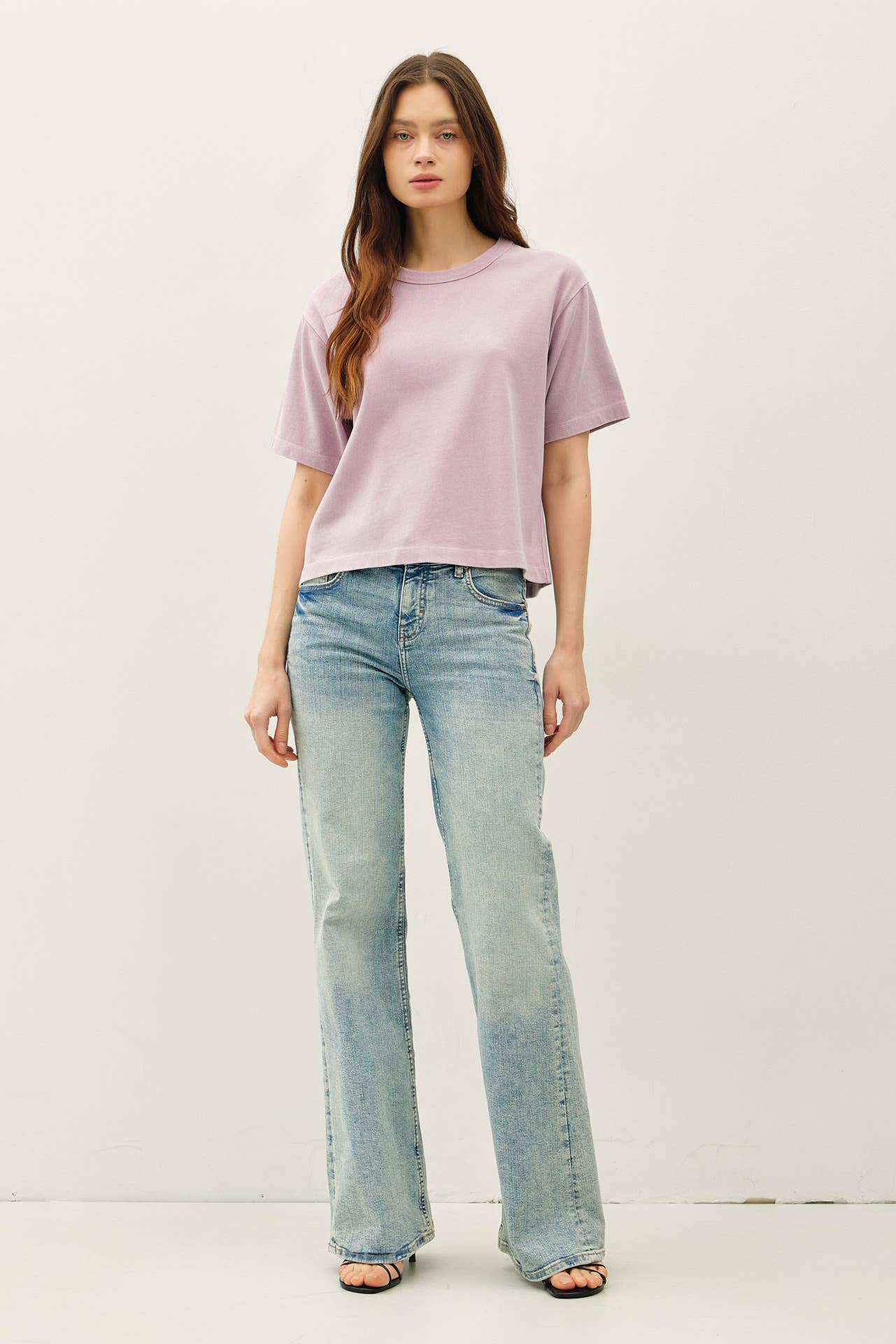Lilah Mineral Wash Cropped Tee