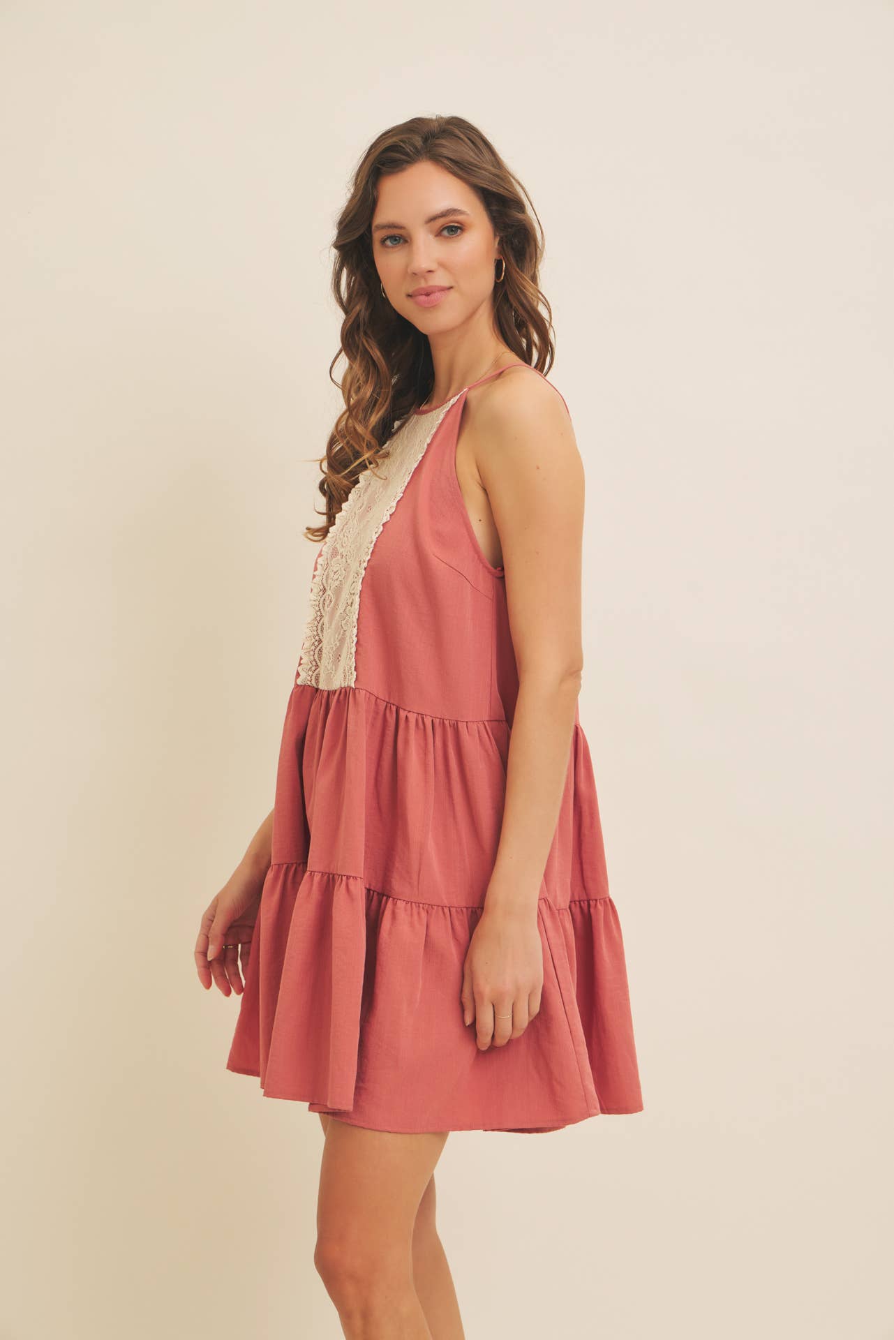 Lyla Lace Halter Mini Dress