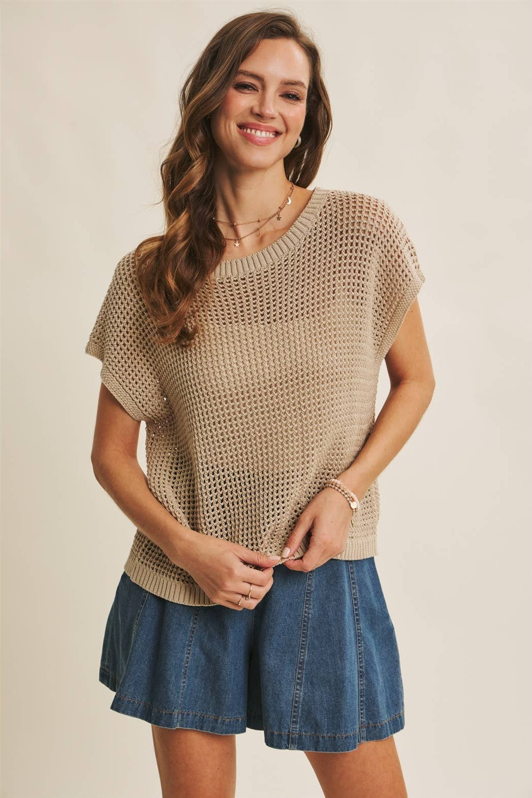Bailey Fishnet Sweater Tee