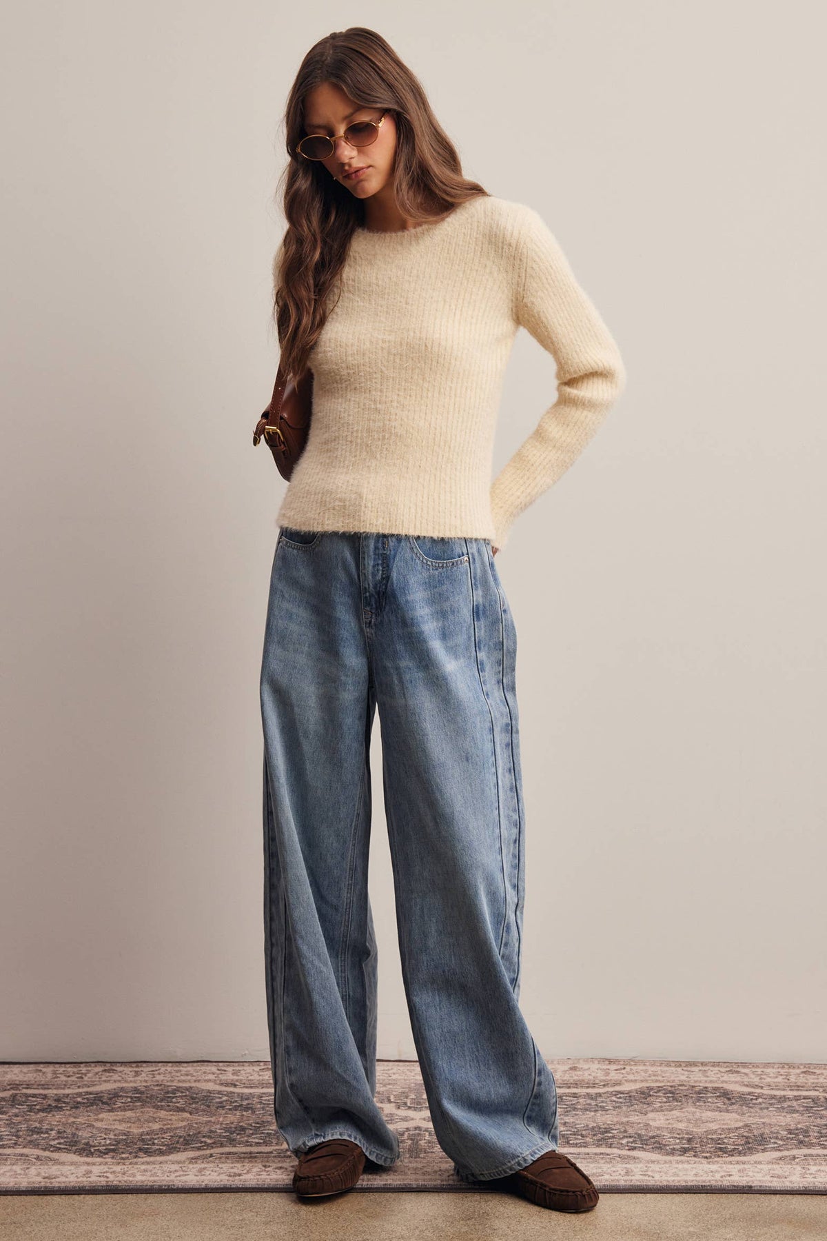 Brielle Brushed Rib Knit Sweater