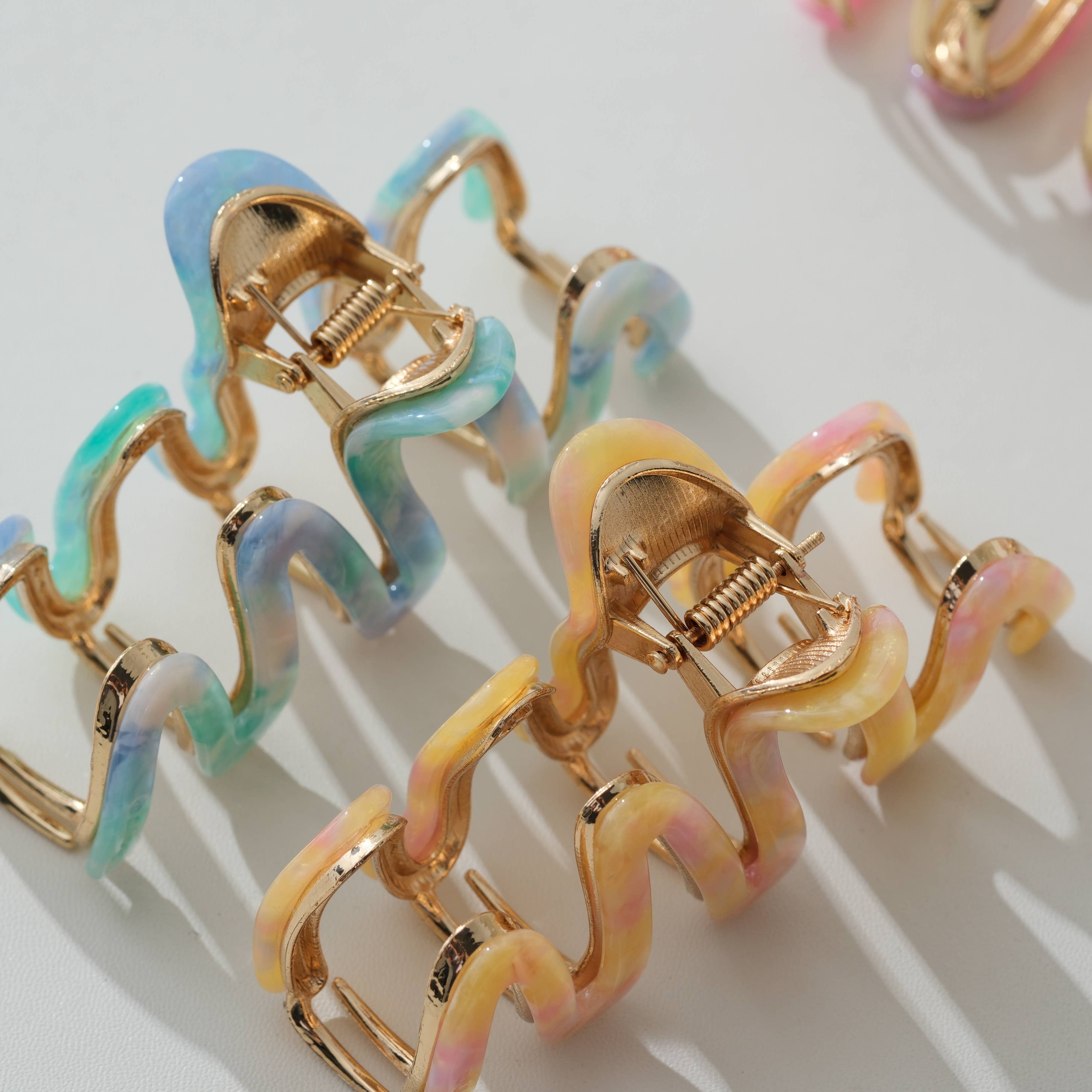 Willow Island Sun Metal Large Squiggle Claw Clip