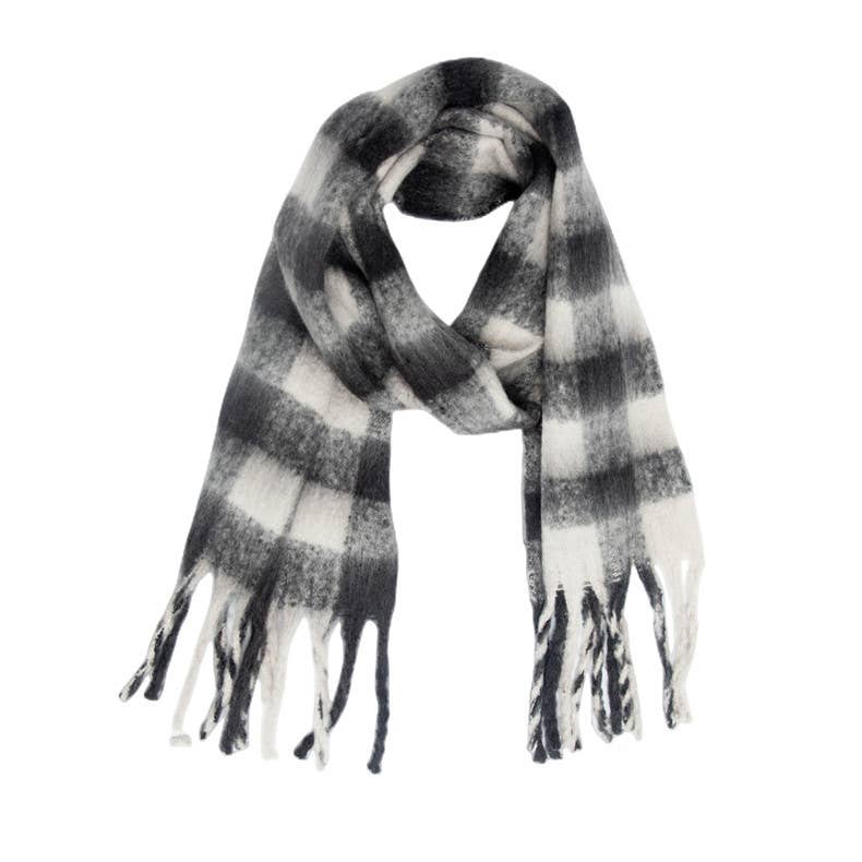 Soft Chunky Gingham Fleece Scarf