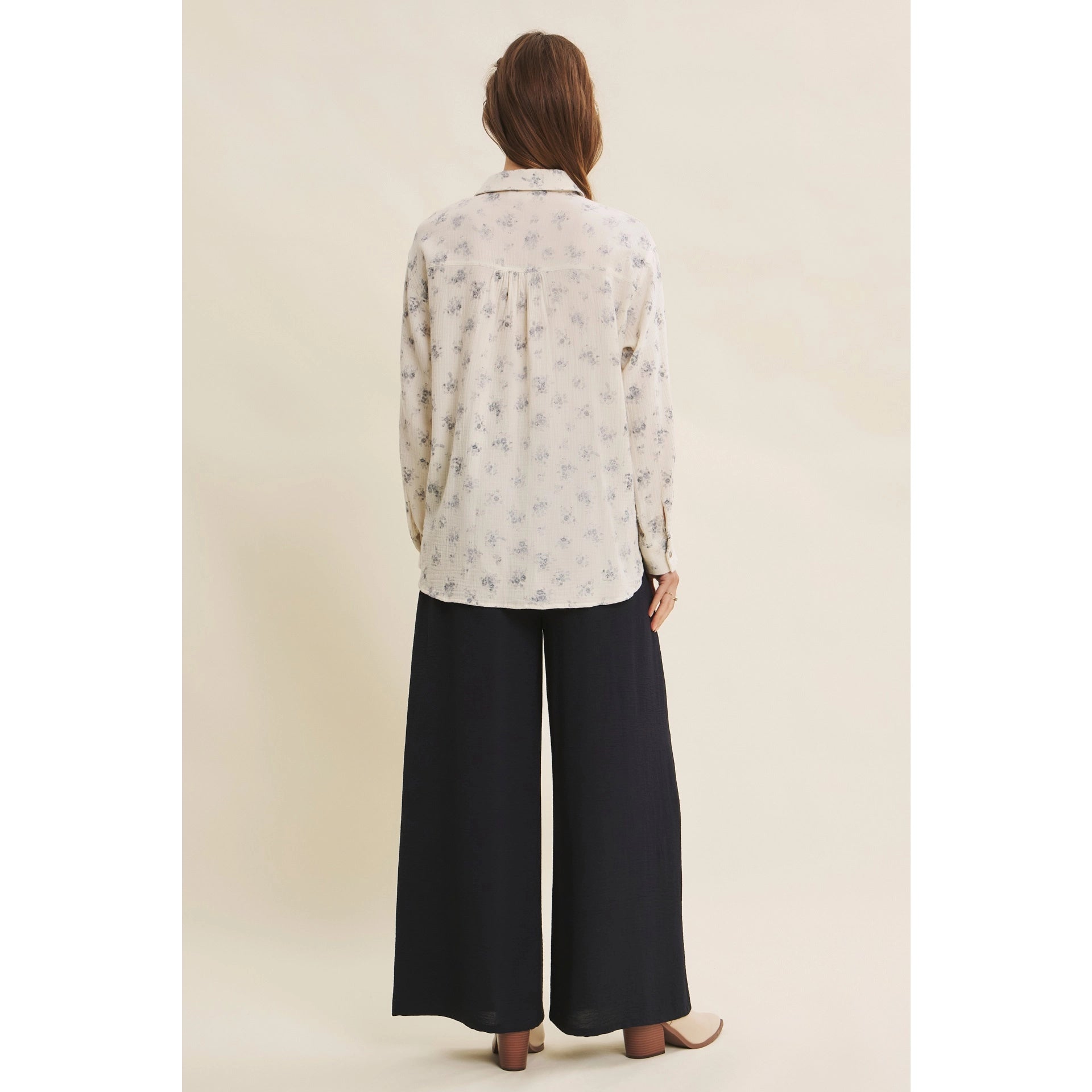 Kendra Floral Gauze Button Down Shirt