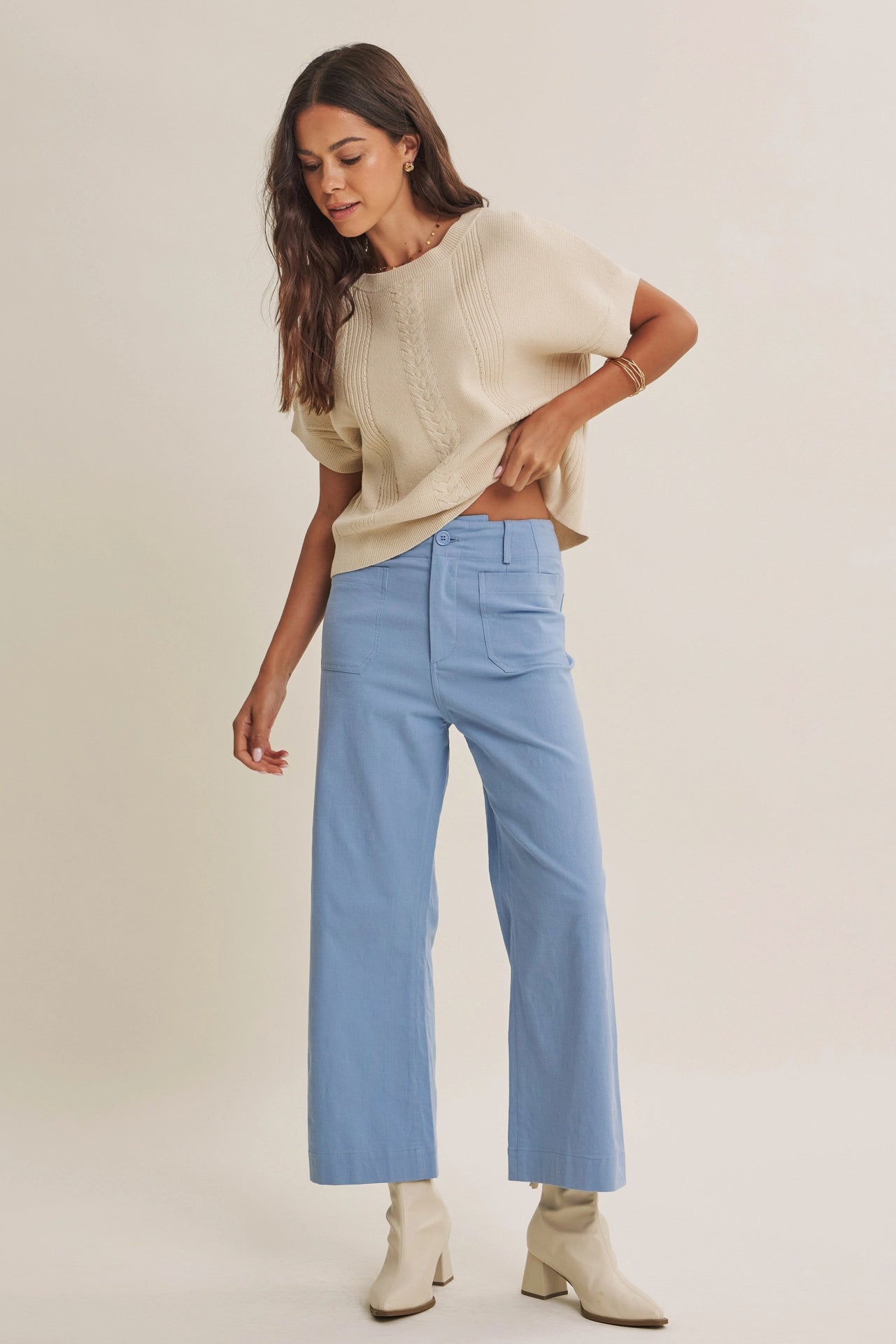Katie Cotton Linen Crop Pant