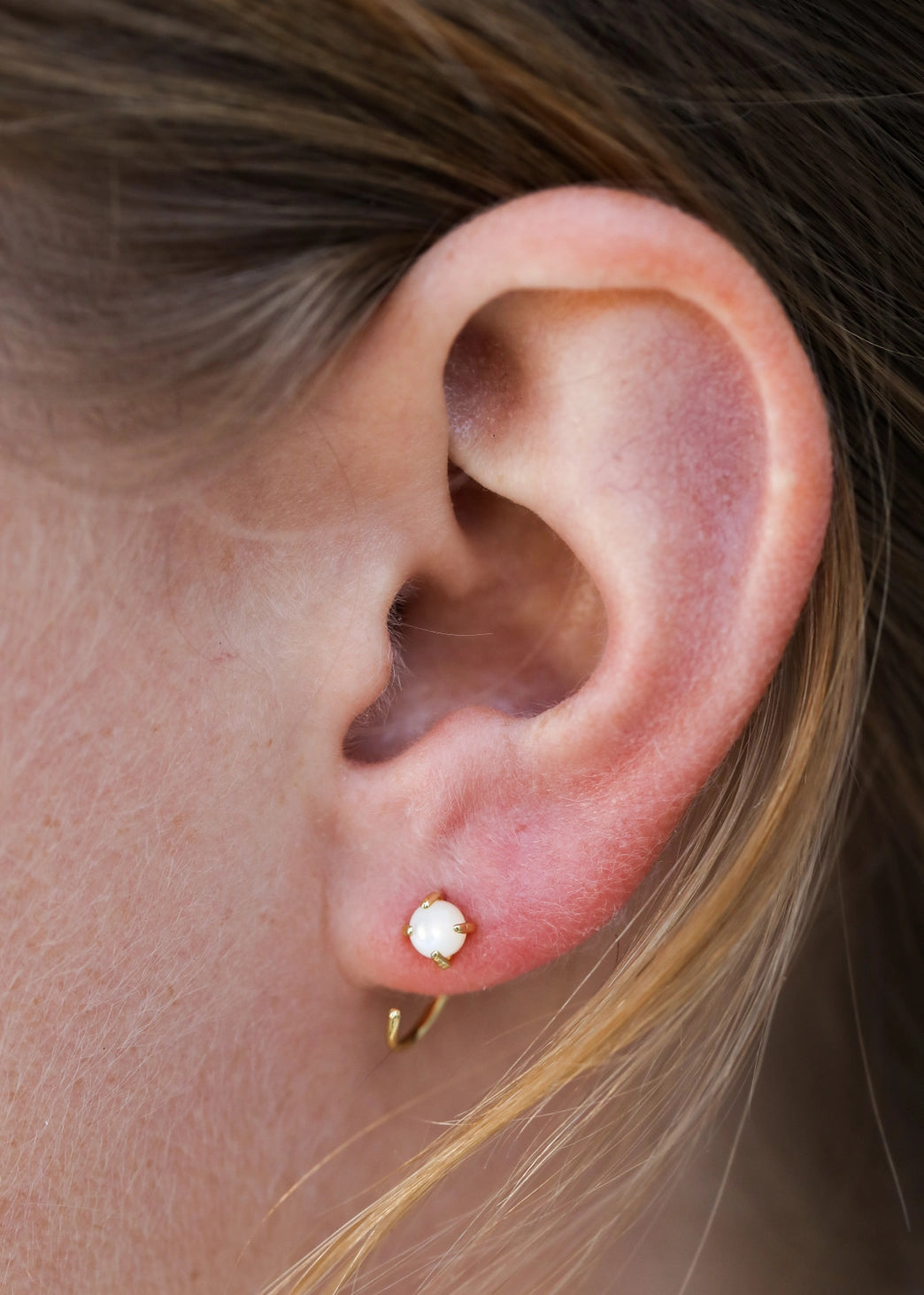 Gemstone Huggie Earrings