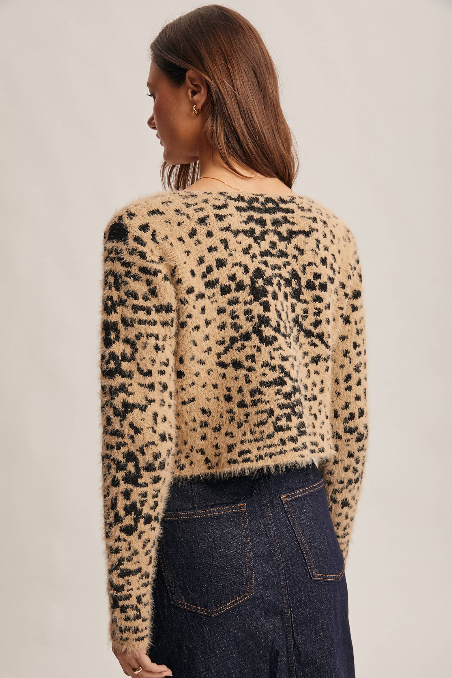 Hanna Fuzzy Leopard Cardigan