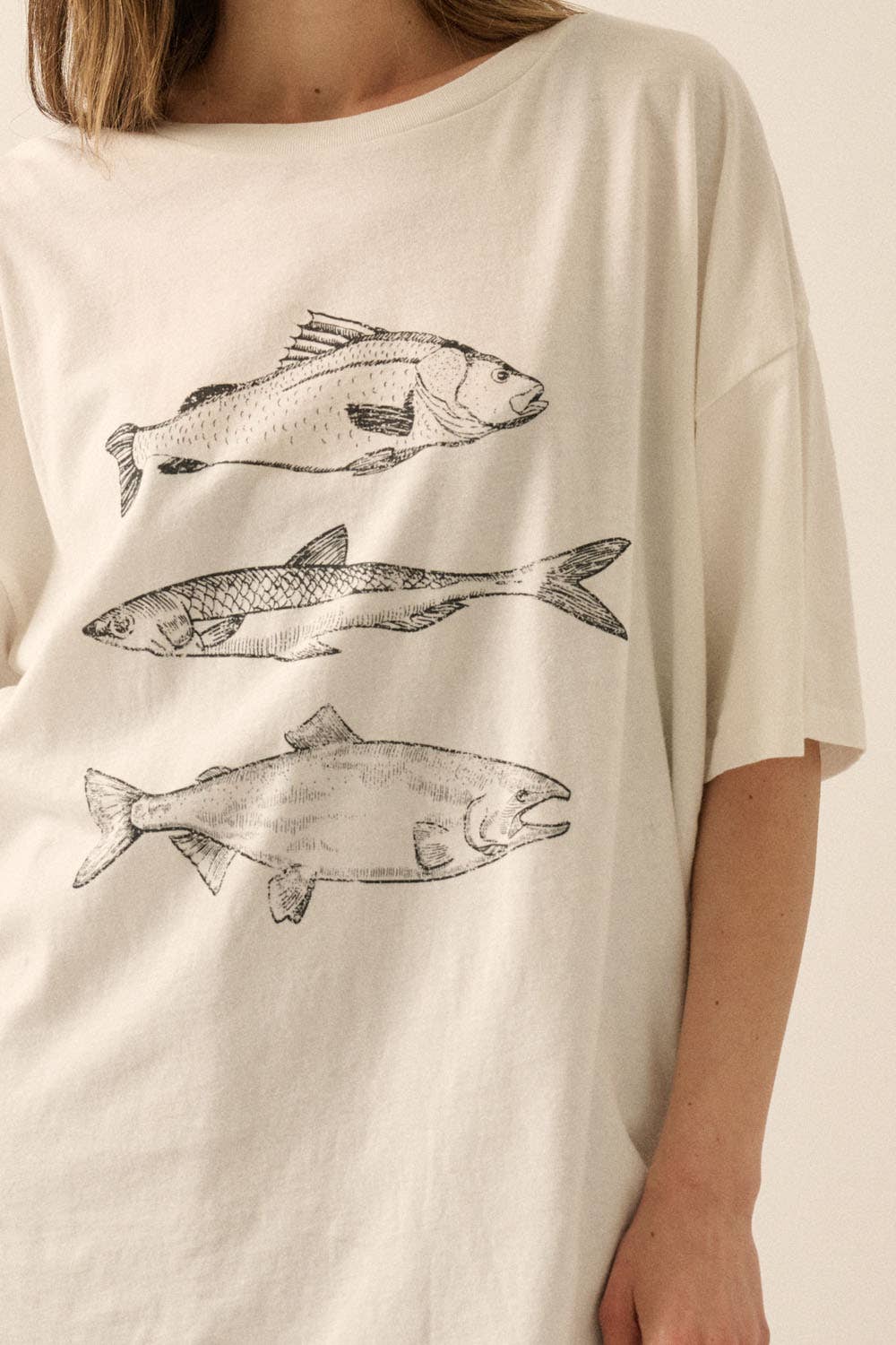 Fishes Vintage Oversized Graphic Tee