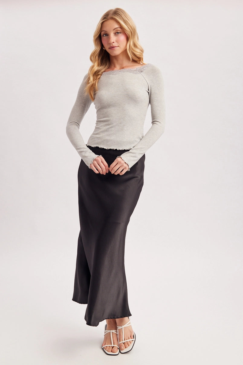 Aubrey Boat Neck Lace Top