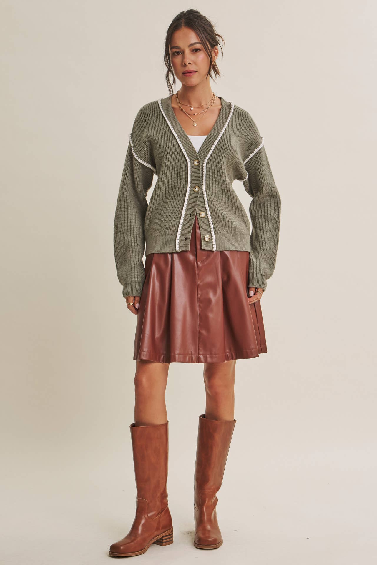 Marley Contrast Stitch Cardigan