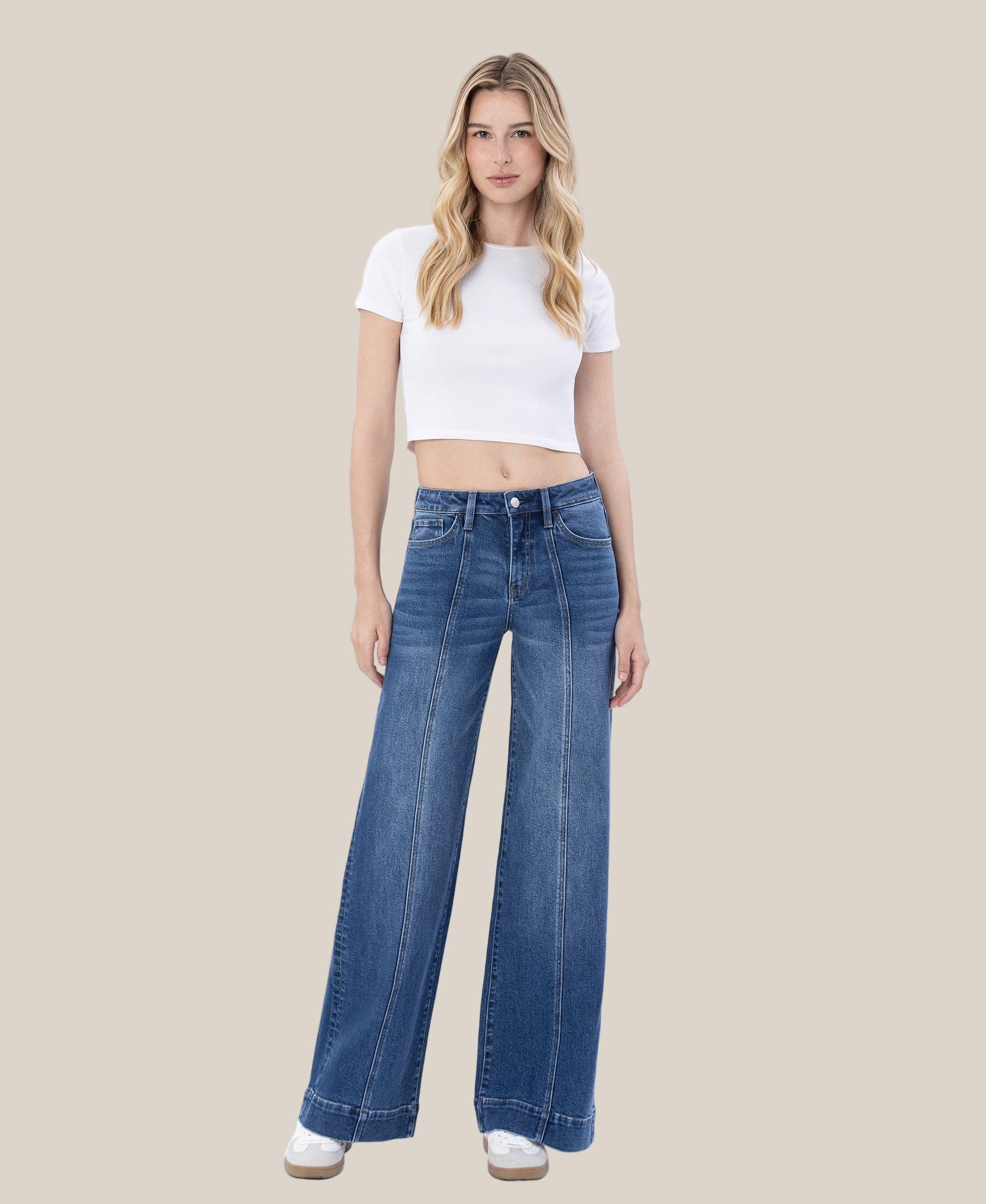Jackie Seamed Wide Leg Trouser Jean