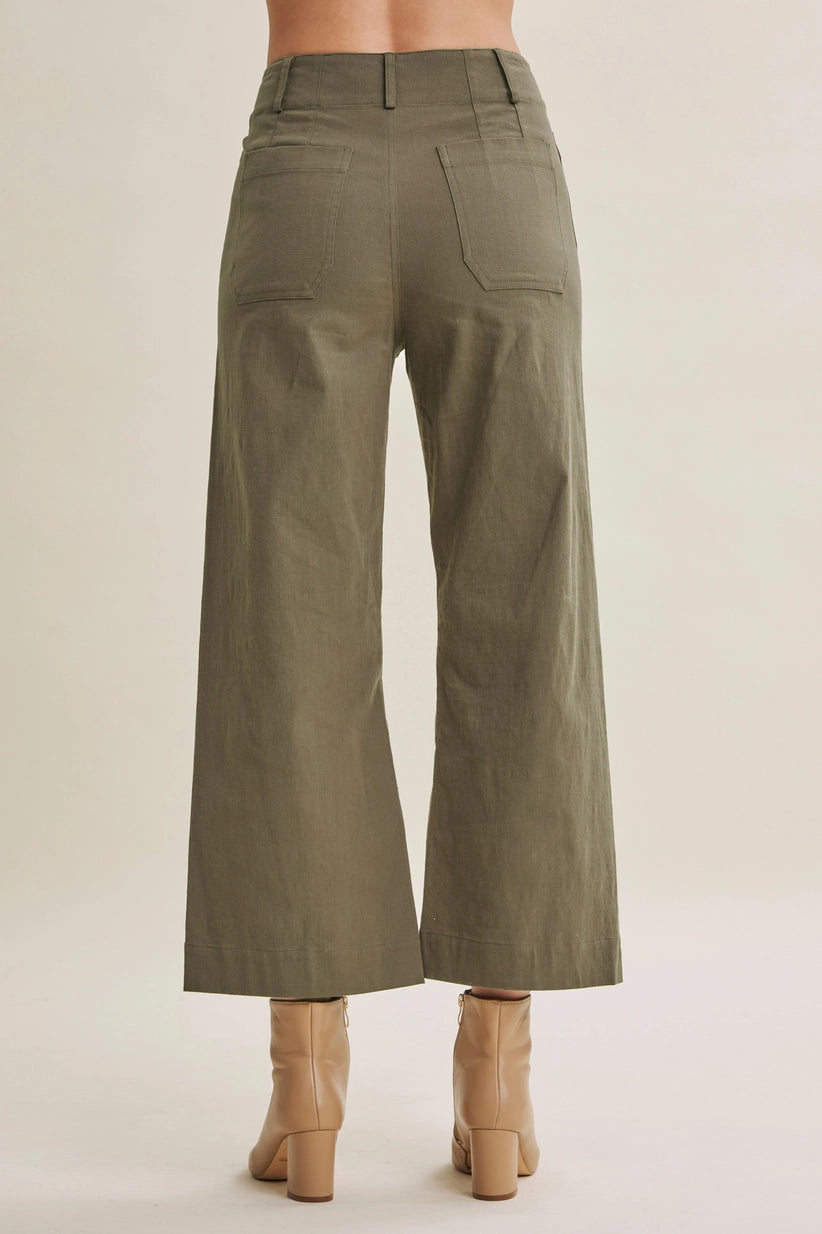Katie Cotton Linen Cropped Pant