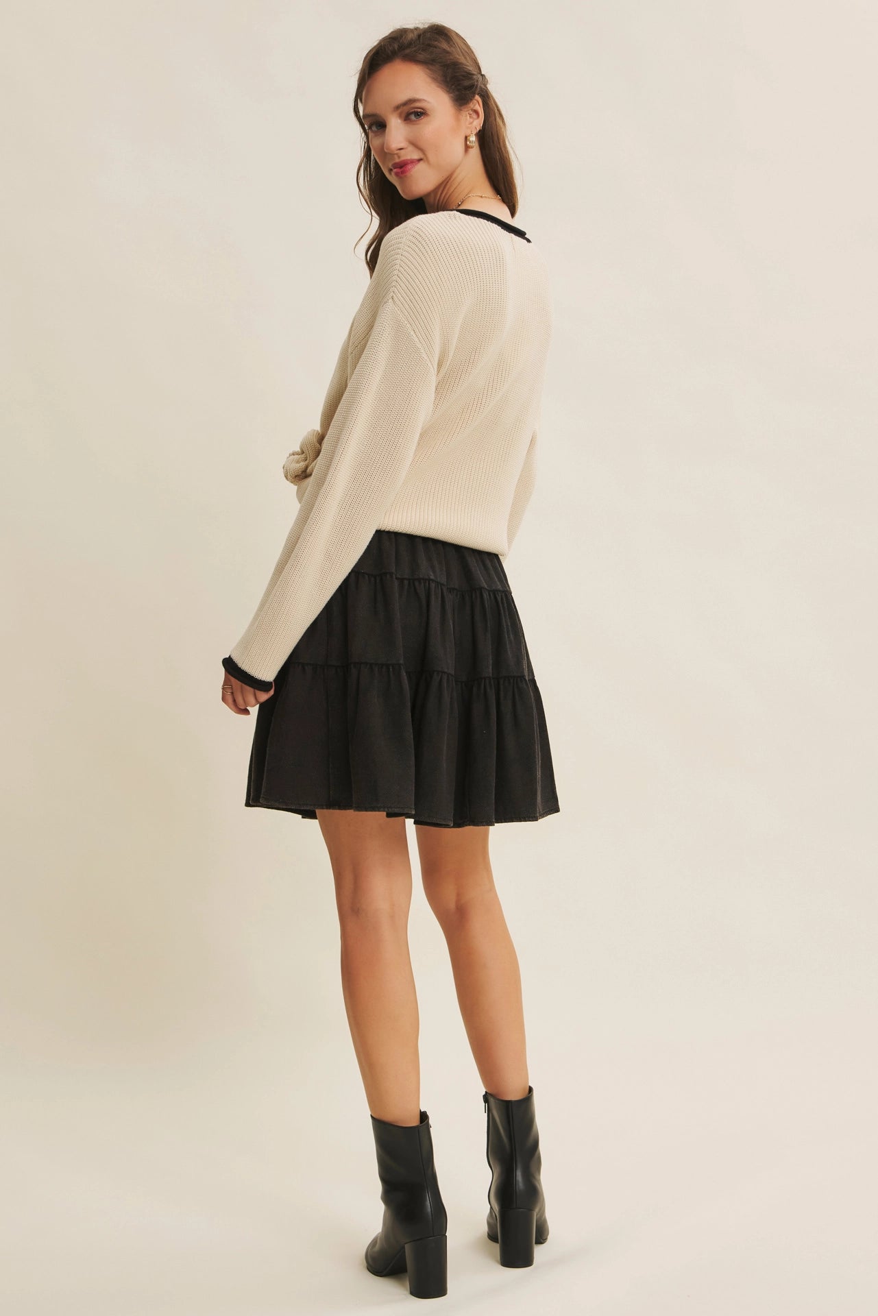 Hanna Rolled Edge Sweater