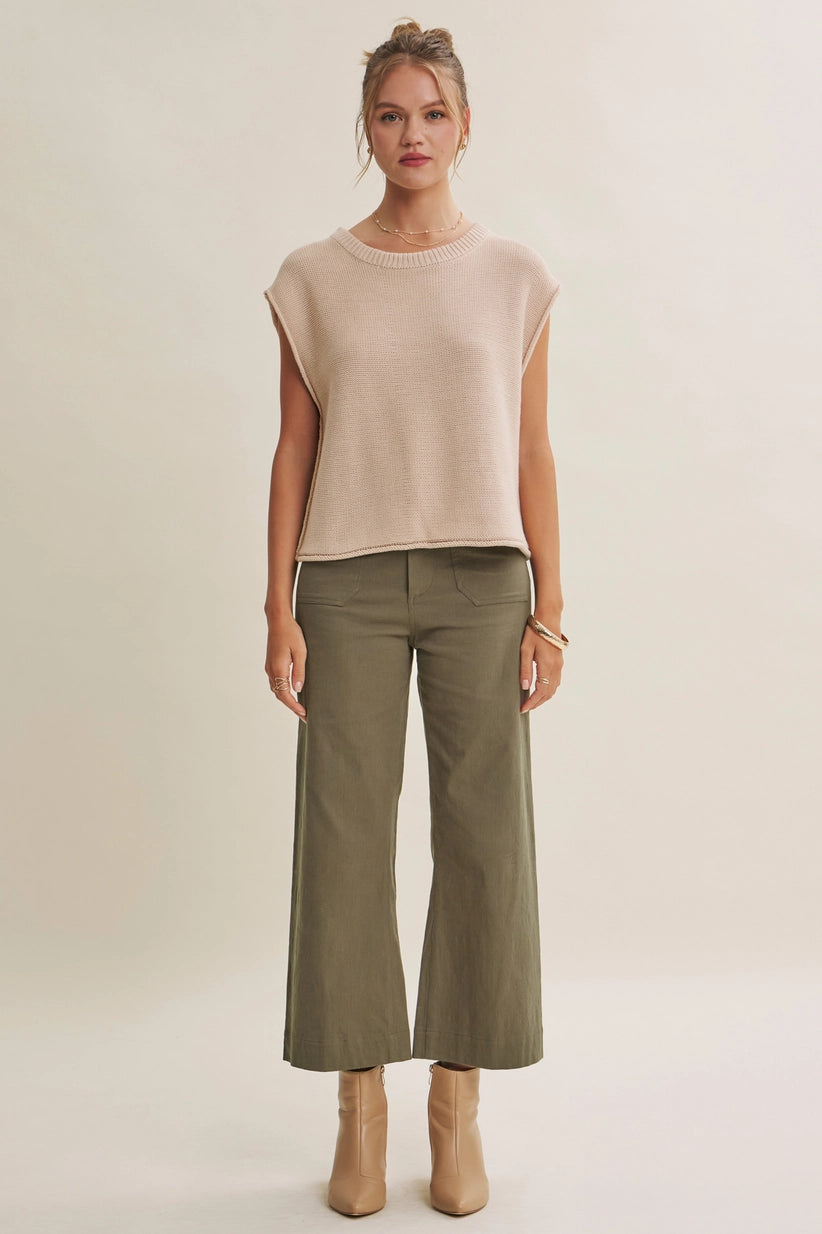 Katie Cotton Linen Cropped Pant